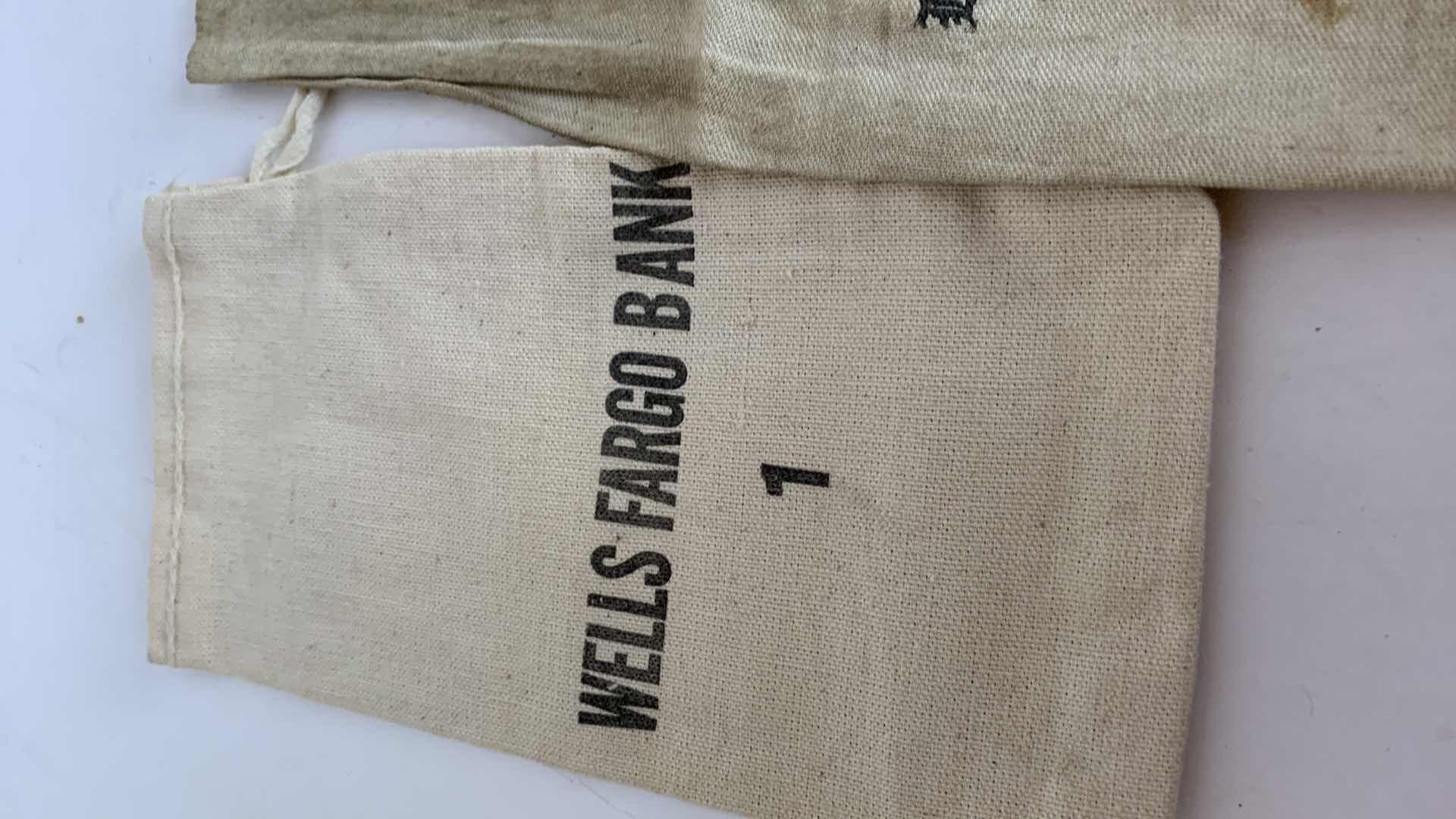 Photo 1 of 3-VINTAGE CANVAS BANK BAGS WELLS FARGO, BANK OF AMERICA