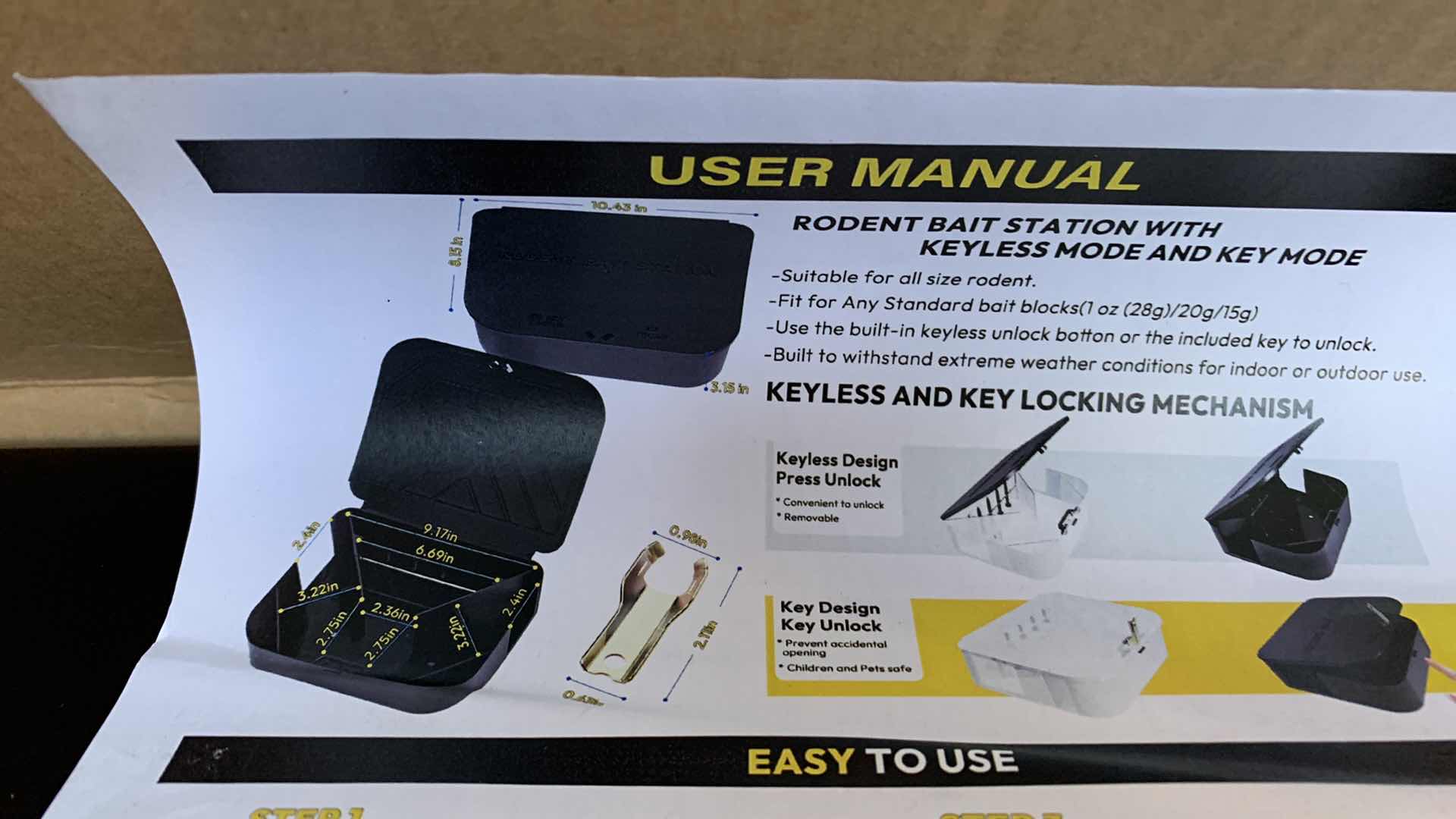 Photo 1 of 6-RODENT BAIT STATION WITH KEYLESS MODE AND KEY MODE