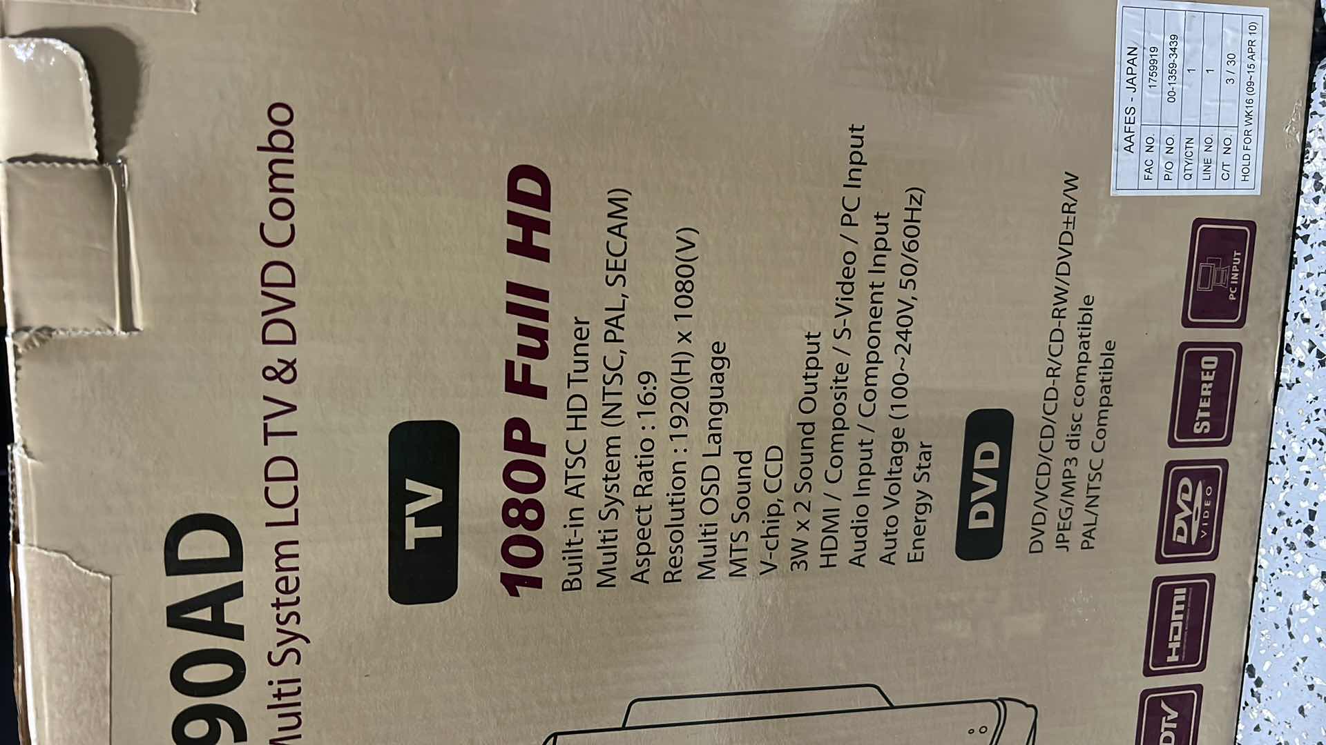 Photo 1 of ALTD 2490AD 24” FULL HD ATSC MULTI SYSTEM LCD DVD COMBO