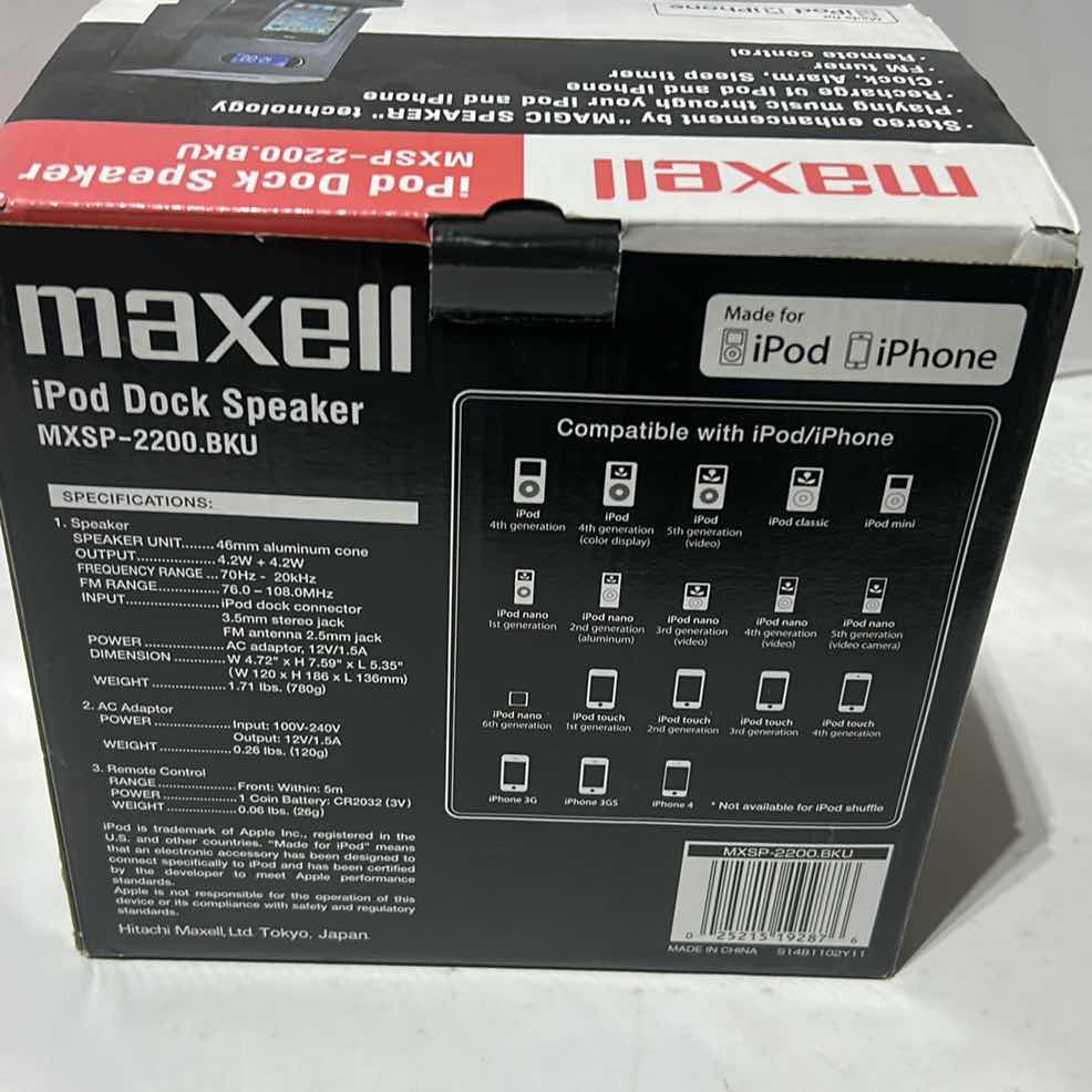 Photo 1 of MAXELL IPOD DOCK SPEAKER