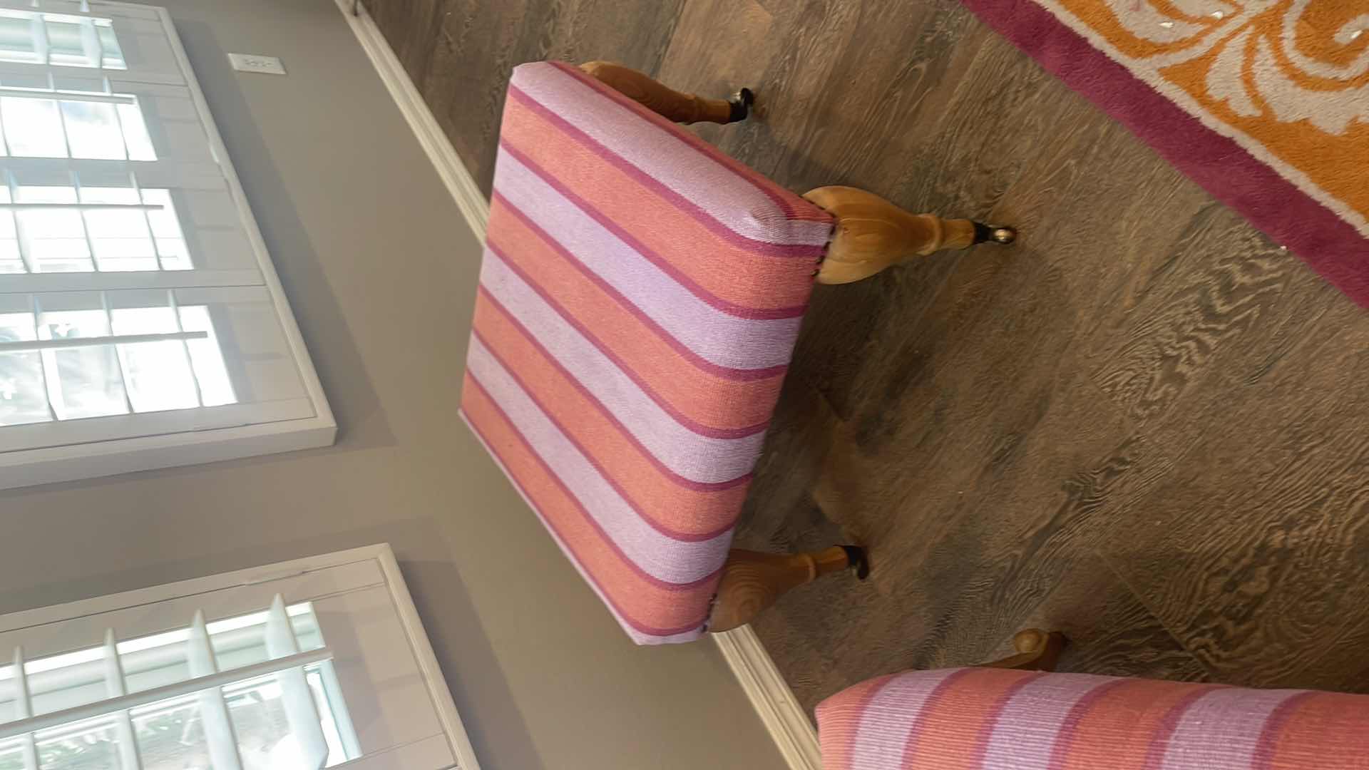 View 4 of ANTHROPOLOGIE COTTON DHURRIE DORRANCE CHAIR 36’H x 28’W 
AND COTTON DHURRIE TRINETTE OTTOMAN 16’H x 23’W