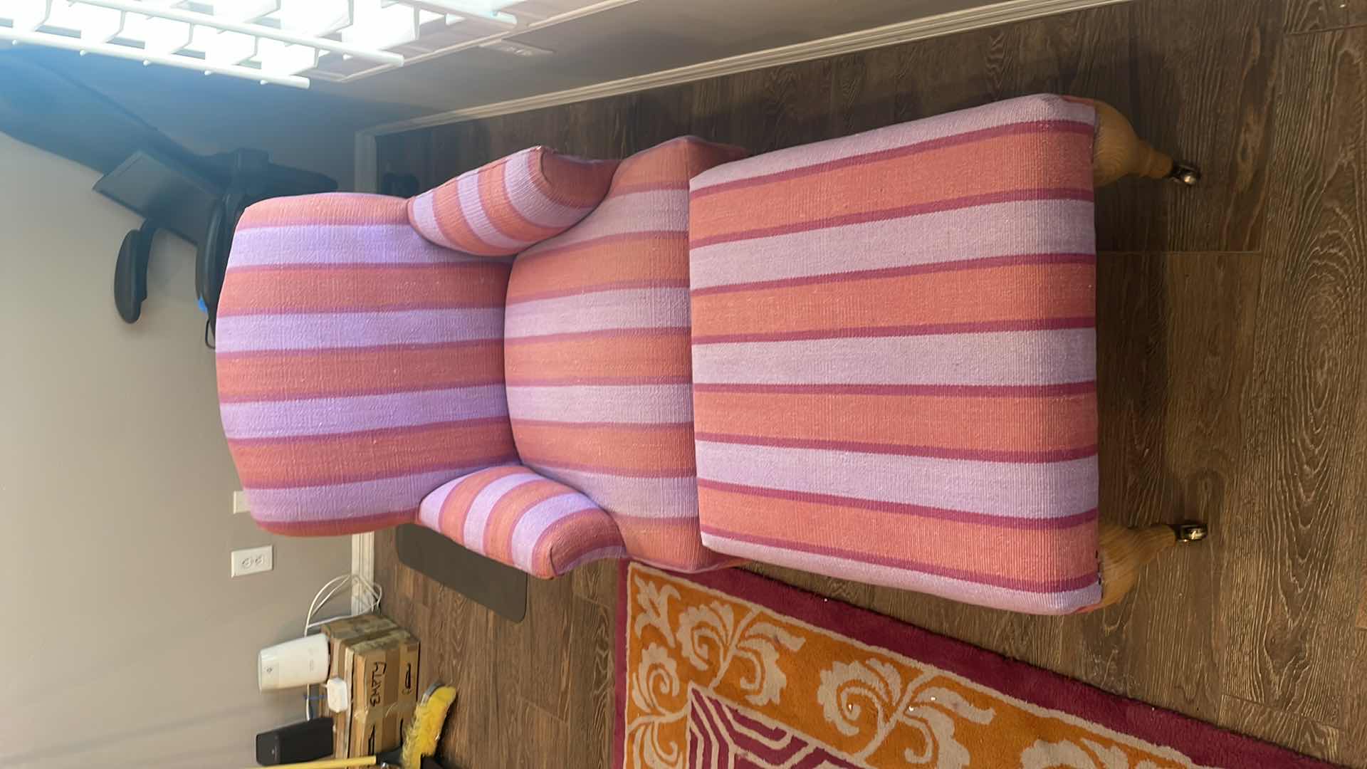 View 6 of ANTHROPOLOGIE COTTON DHURRIE DORRANCE CHAIR 36’H x 28’W 
AND COTTON DHURRIE TRINETTE OTTOMAN 16’H x 23’W