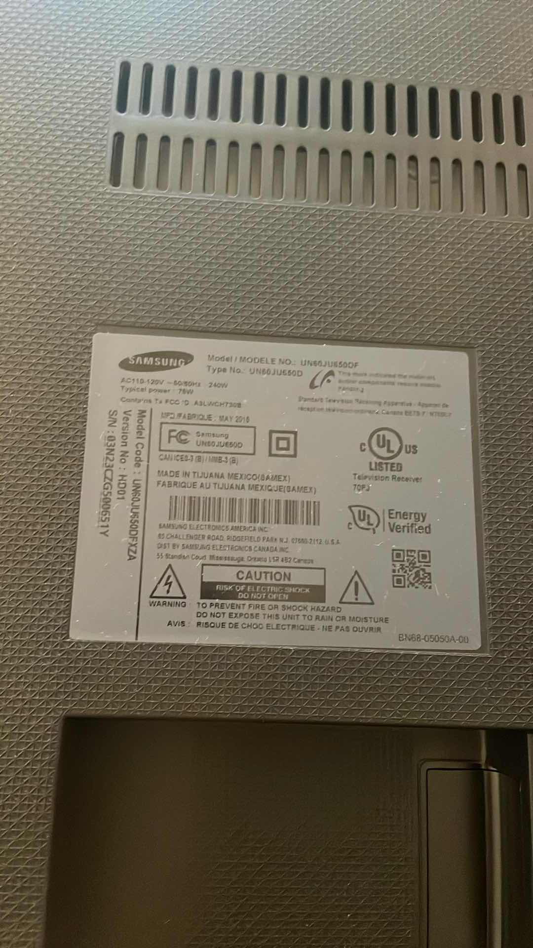 Photo 1 of 60’ SAMSUNG FLAT SCREEN