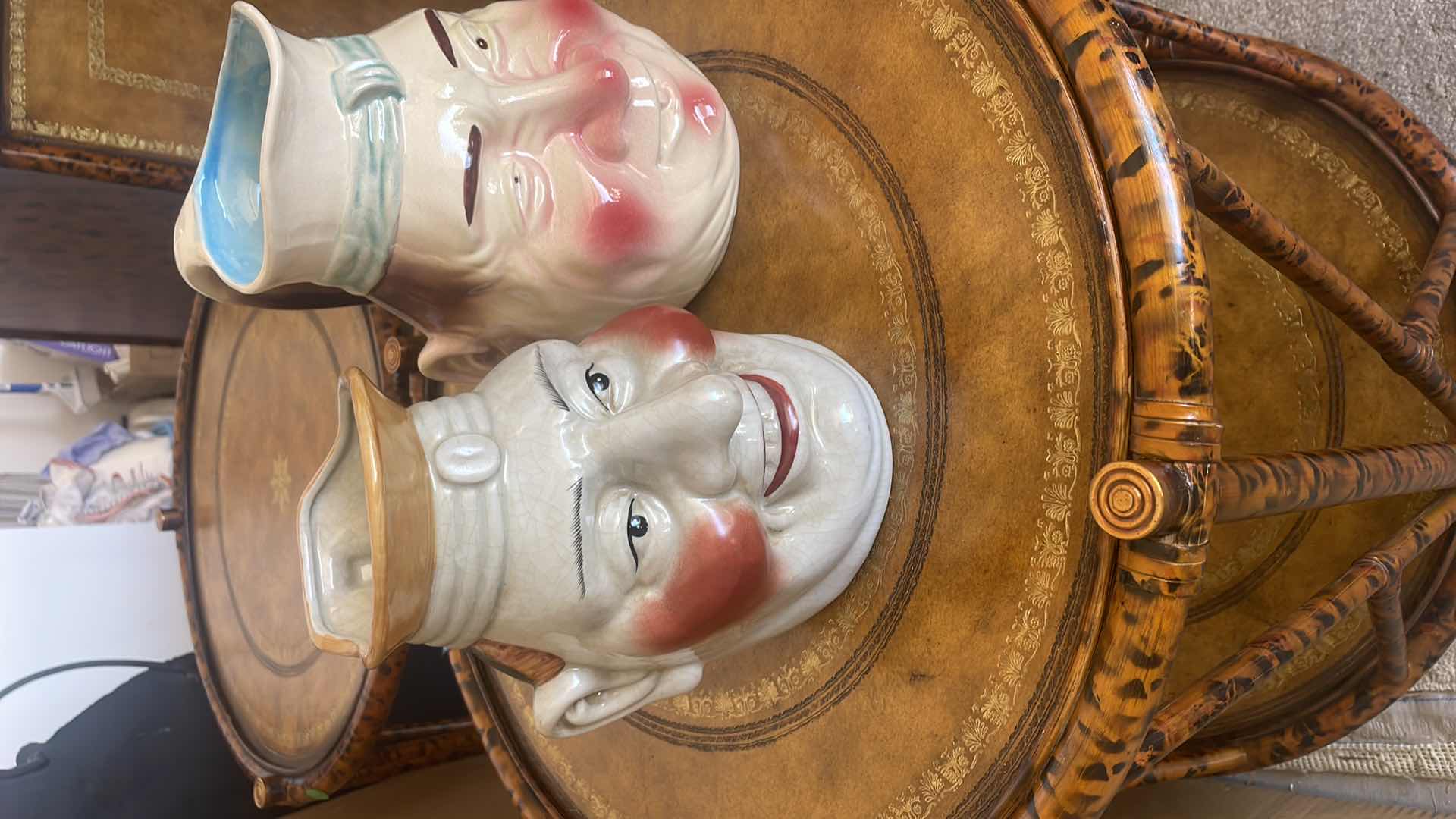 Photo 2 of JAPANESE POTTERY HEAD PITCHERS