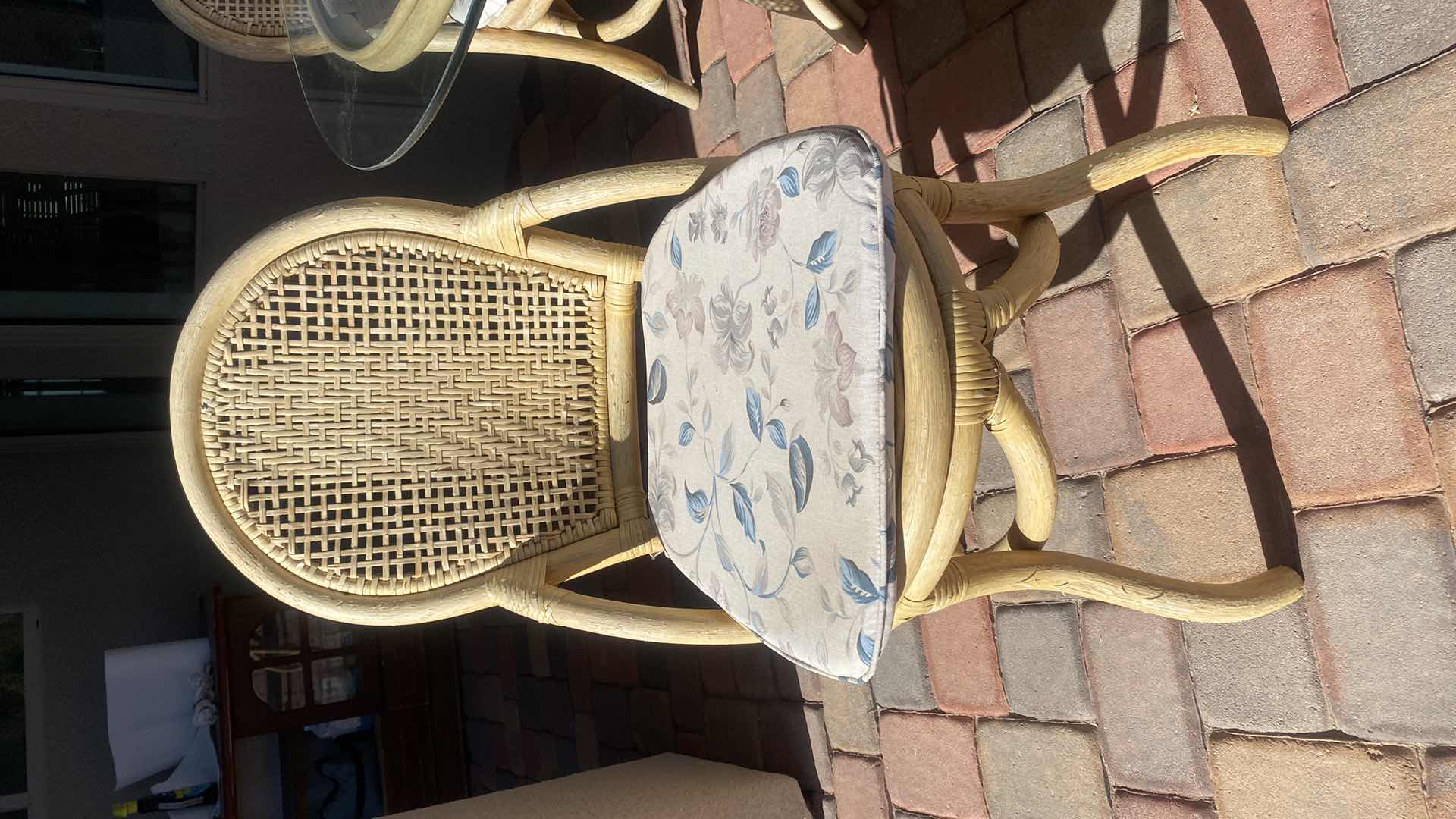 Photo 1 of BAMBOO REED GLASS TOP TABLE WITH 4 CHAIRS