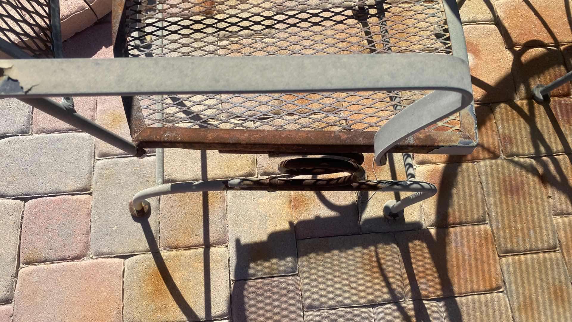 Photo 6 of 42" ROUND WROUGHT IRON PATIO TABLE W 4 ARM CHAIRS 