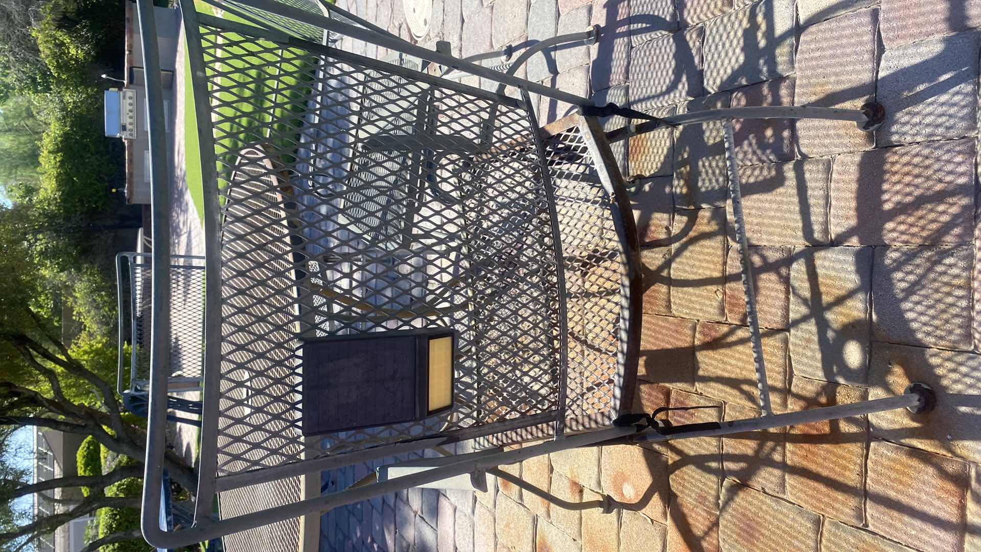 Photo 8 of 42" ROUND WROUGHT IRON PATIO TABLE W 4 ARM CHAIRS 