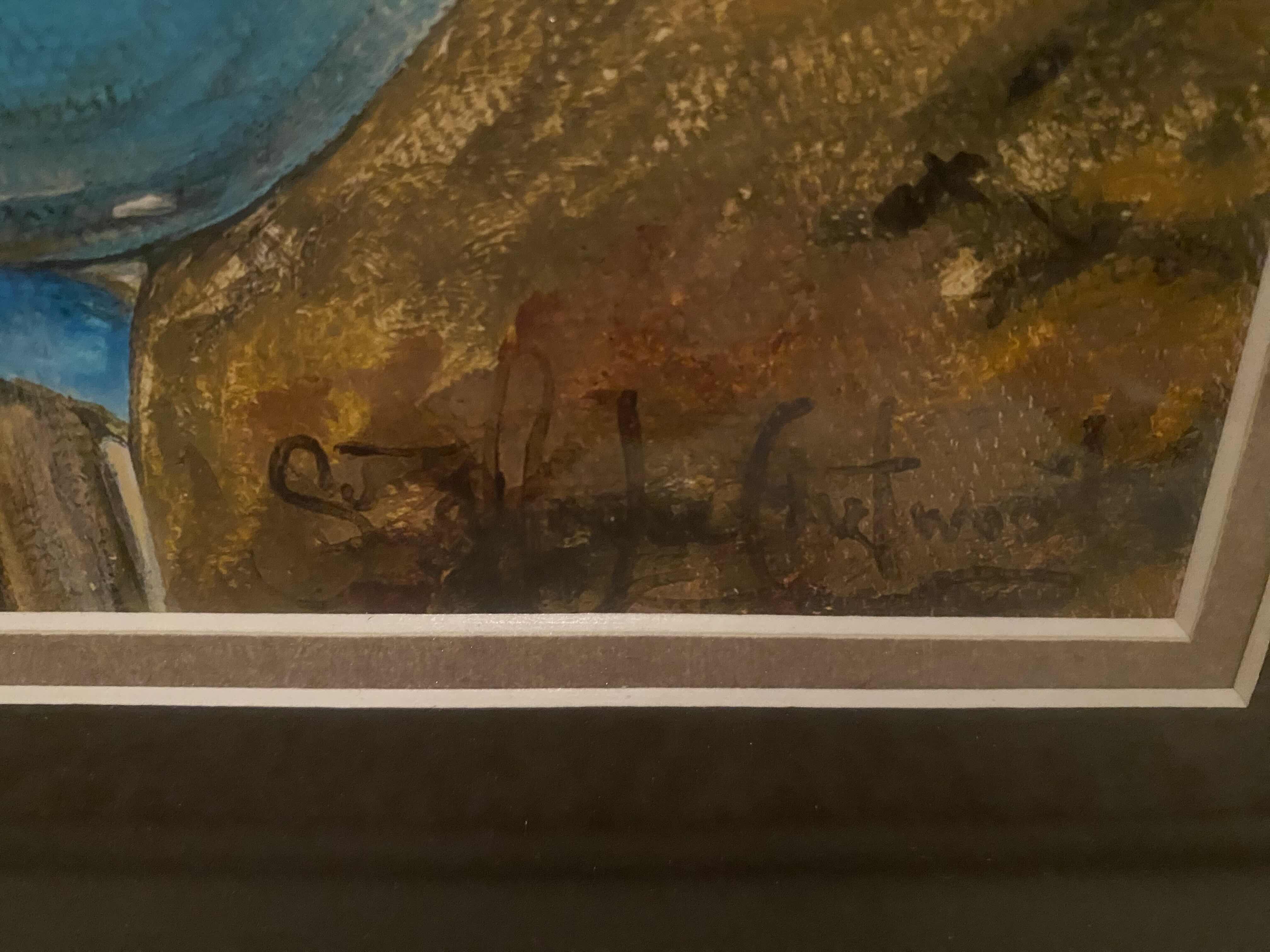 Photo 1 of CUSTOM WOOD FRAMED & MATTED IDAHO WATERCOLOR LANDSCAPE WITH WINE SIGNED BY ARTIST ARTWORK 21 1/2” x 21 1/2”