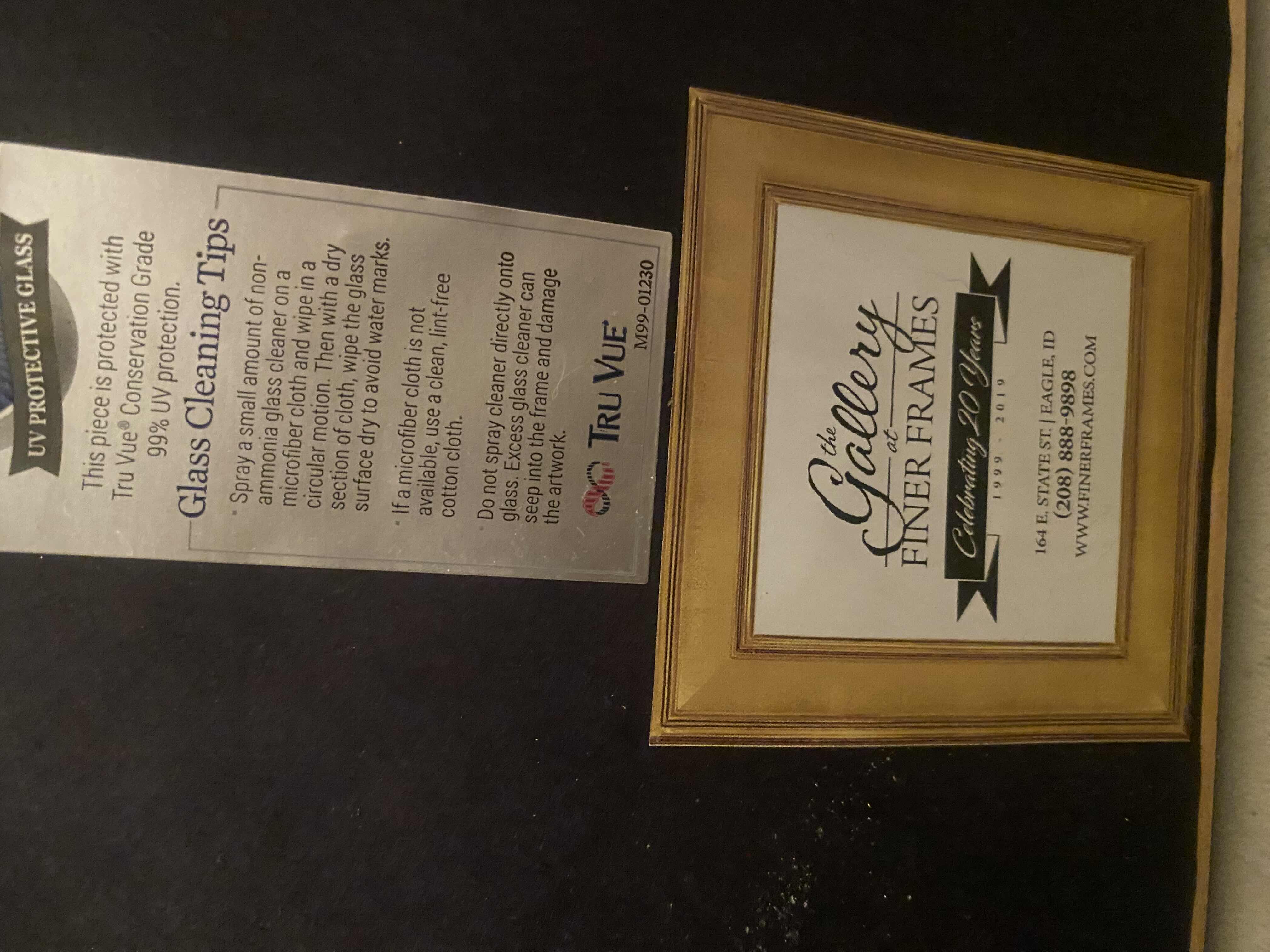 Photo 1 of CUSTOM WOOD FRAMED & MATTED IDAHO WATERCOLOR LANDSCAPE WITH WINE SIGNED BY ARTIST ARTWORK 21 1/2” x 21 1/2”