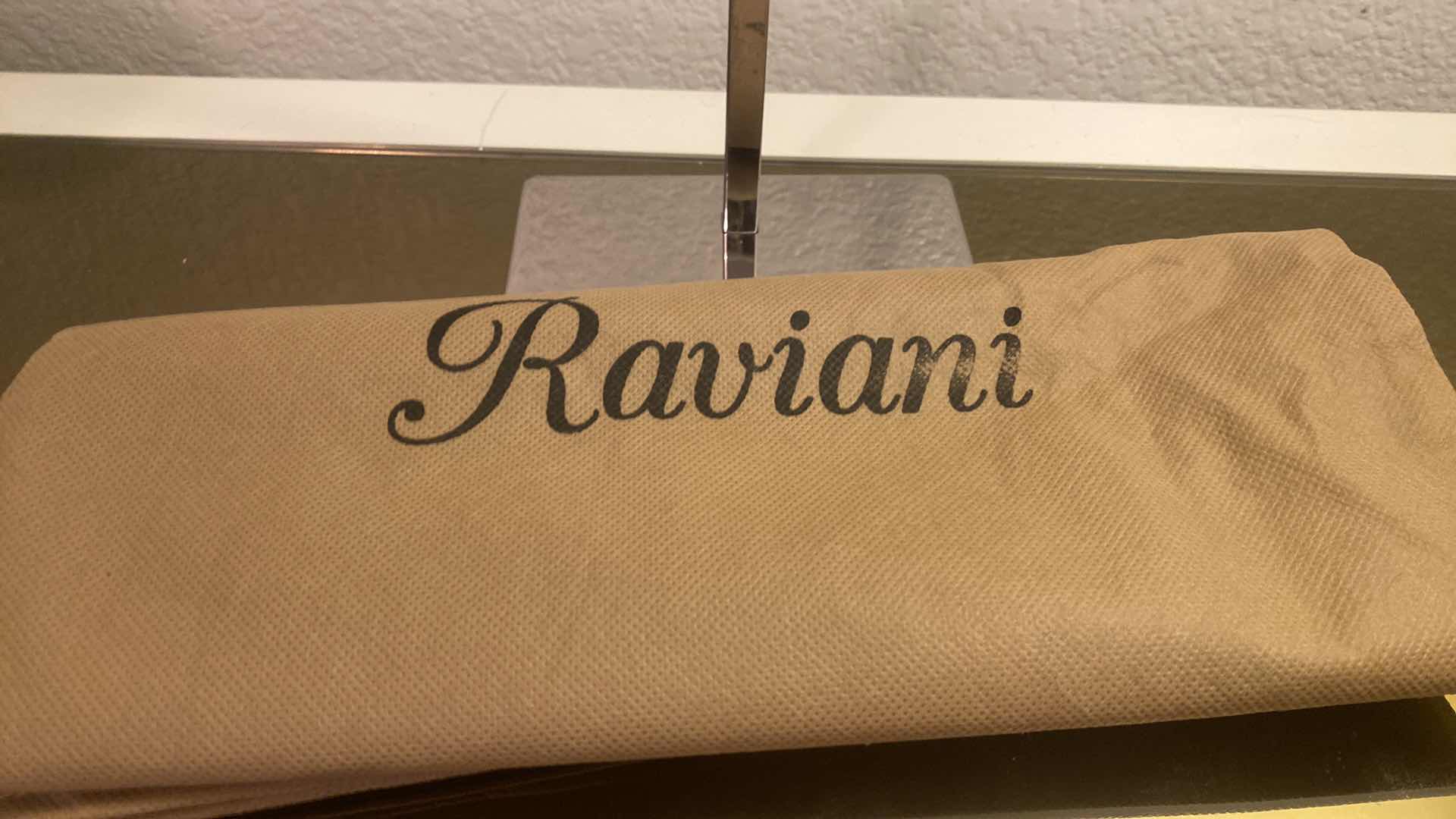 Photo 1 of  RAVIANI BLACK LEATHER WRISTLET WITH 12 CREDIT CARD SLOTS, BILL FLAP AND ZIPPER COIN POUCH  AND DUST BAG