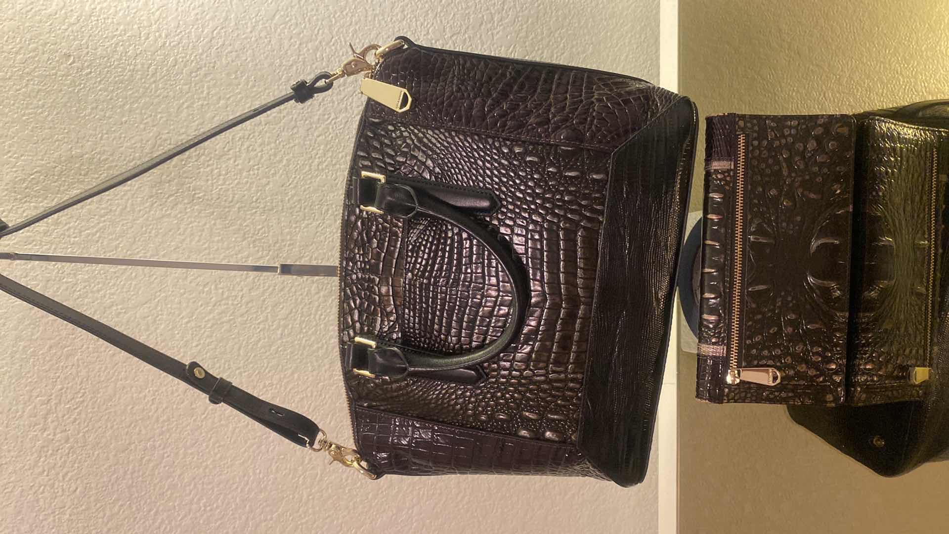 Photo 1 of AUTHENTIC BRAHMIN DUXBURY SATCHEL IN IRONWOOD ALZETTE GENUINE LEATHER $365 &  ADY WALLET $155 LIKE NEW WITH DUST BAG