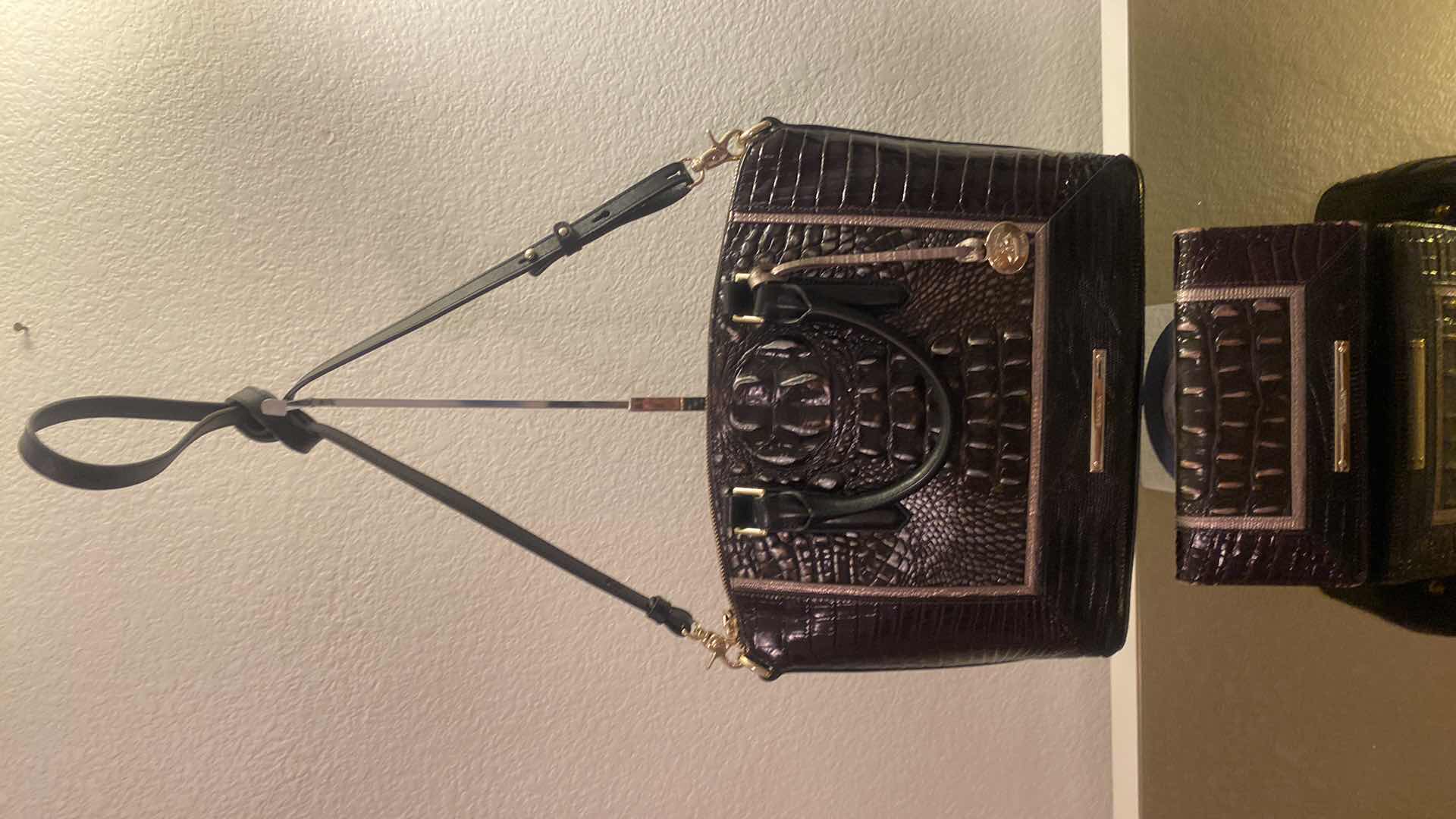 Photo 1 of AUTHENTIC BRAHMIN DUXBURY SATCHEL IN IRONWOOD ALZETTE GENUINE LEATHER $365 &  ADY WALLET $155 LIKE NEW WITH DUST BAG