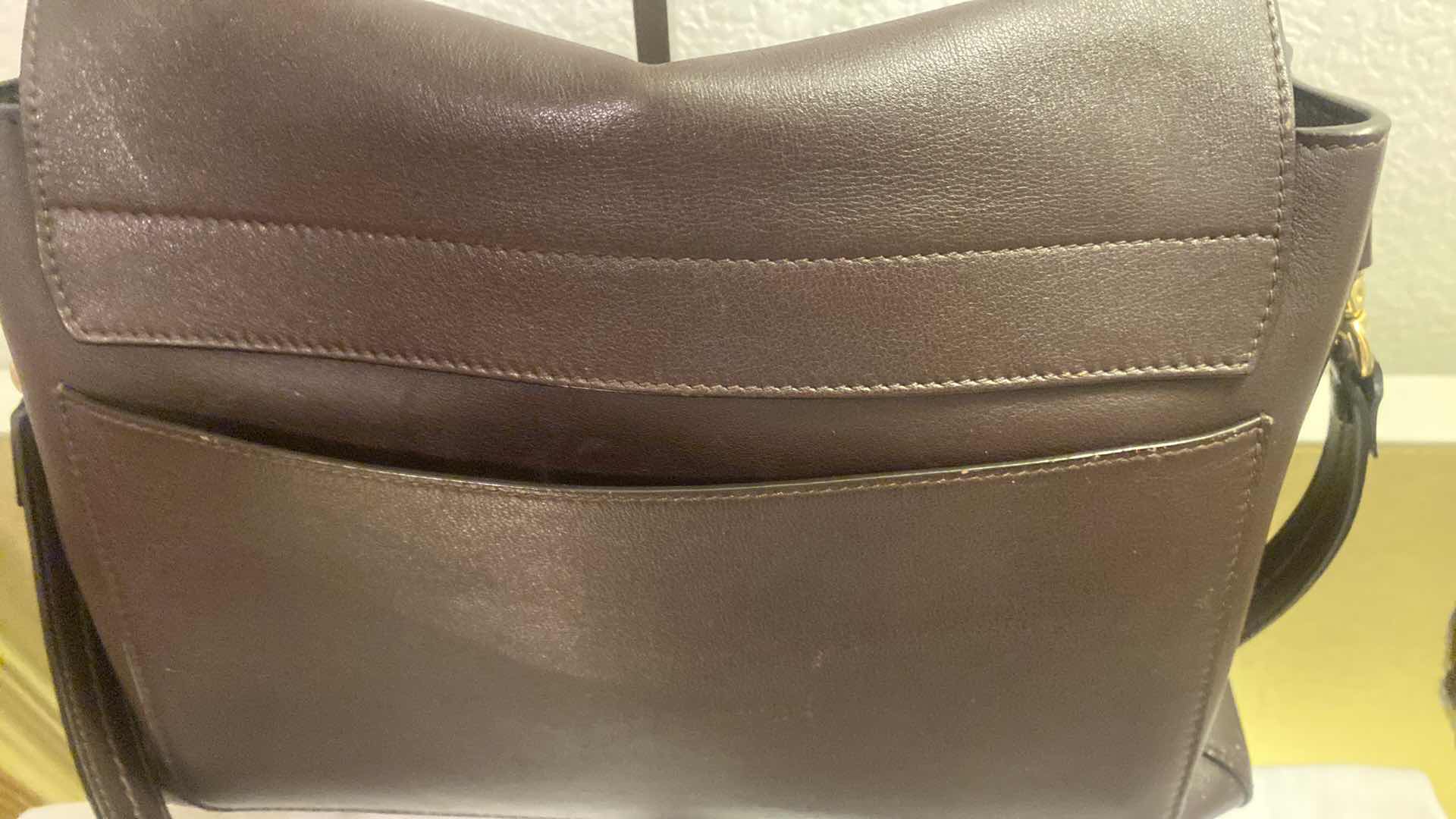 Photo 9 of AUTHENTIC GENTLY LOVED CHLOE MEDIUM FAYE DAY BAG  IN CARBON BROWN WITH TAG AND AUTHENTICATION PAPERWORK AND DUST BAG