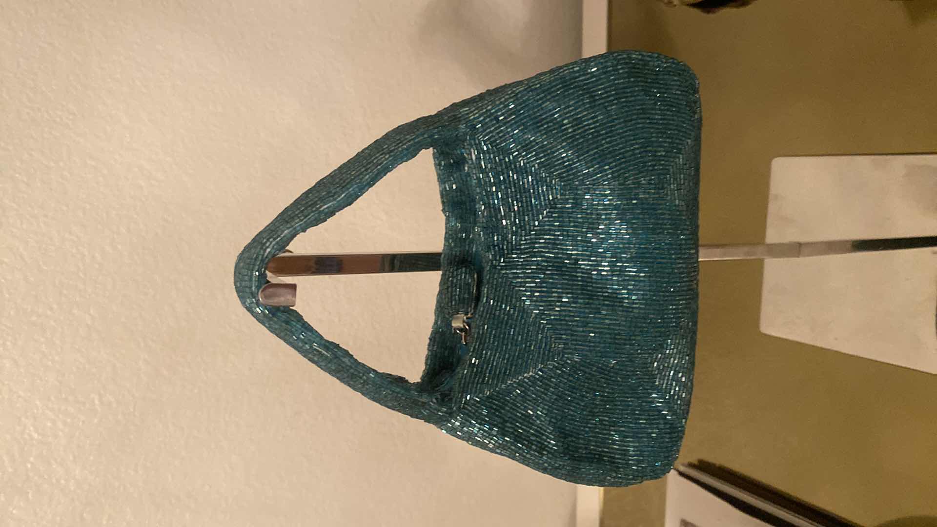 Photo 1 of SMALL TEAL SEQUIN BAG