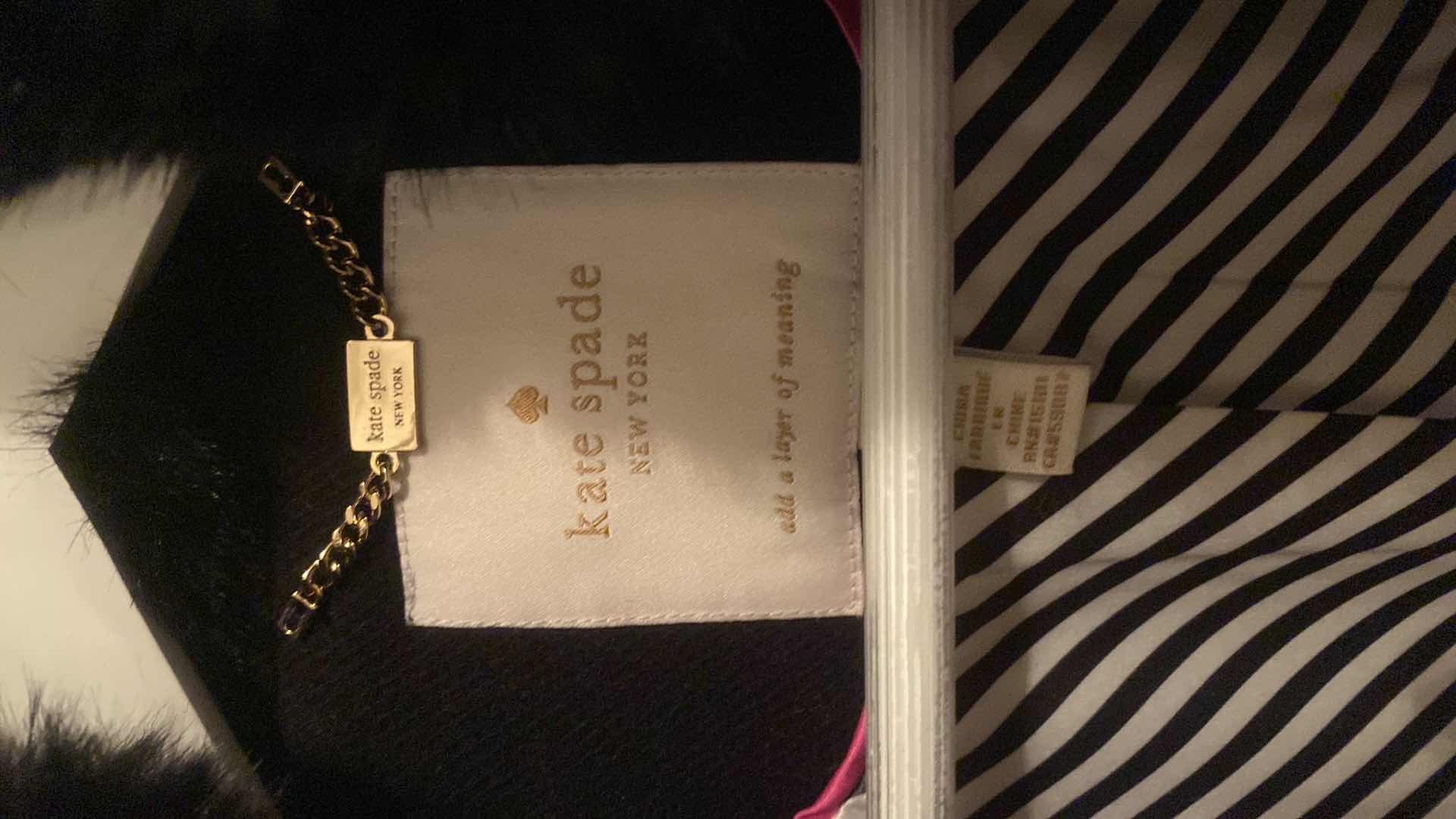 Photo 1 of GENTLY LOVED LADIES SIZE LARGE KATE SPADE NEW YORK DOUBLE BREASTED JEWELED BUTTON COAT WITH REMOVABLE FAUX FUR COLLAR