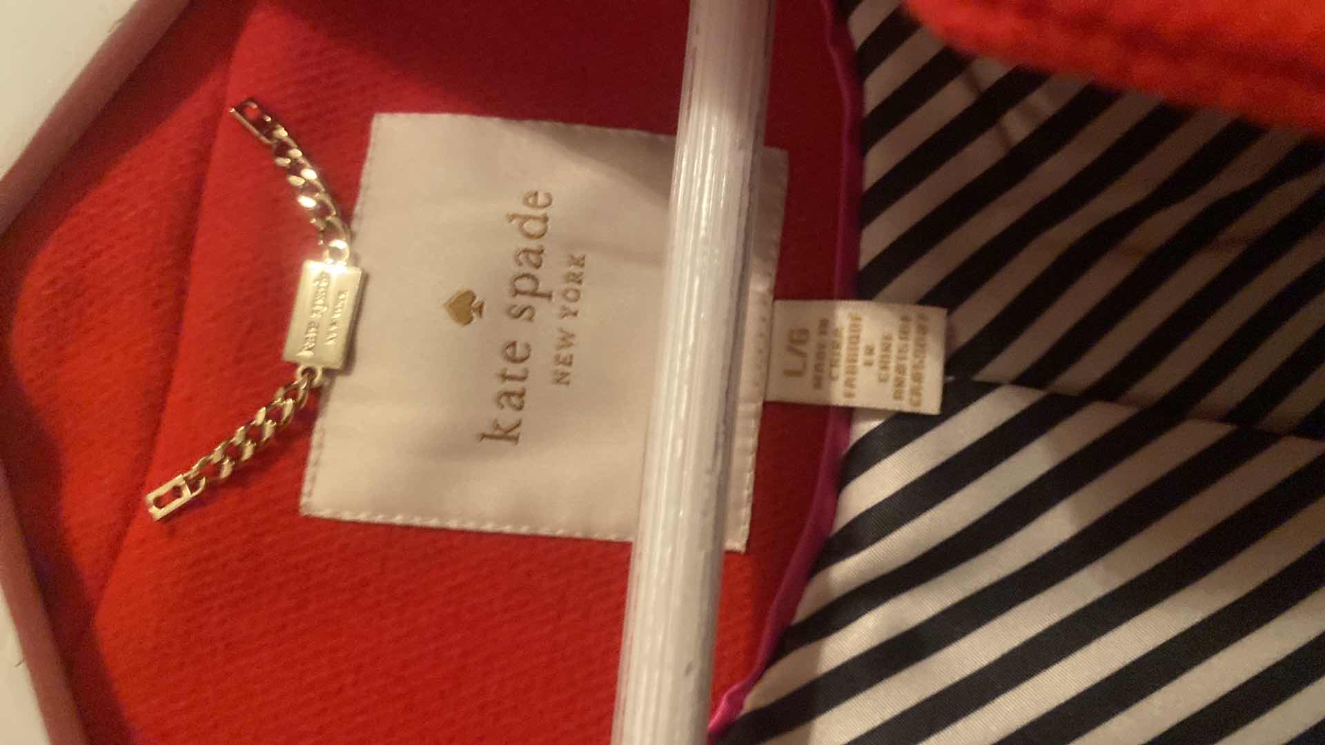 Photo 1 of GENTLY LOVED LADIES SIZE LARGE KATE SPADE NEW YORK RED COAT