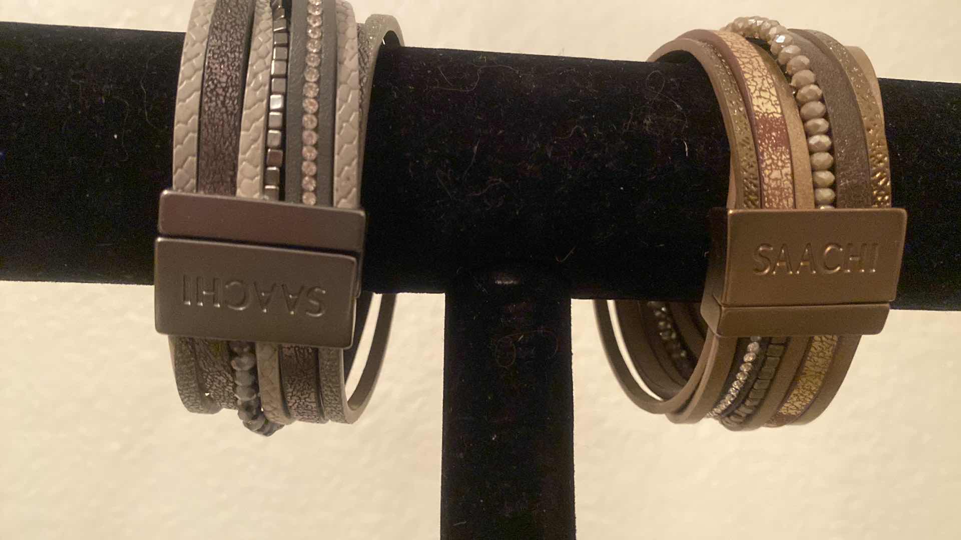 Photo 1 of PAIR OF SAACHI MAGNETIC BRACELETS COSTUME JEWELRY