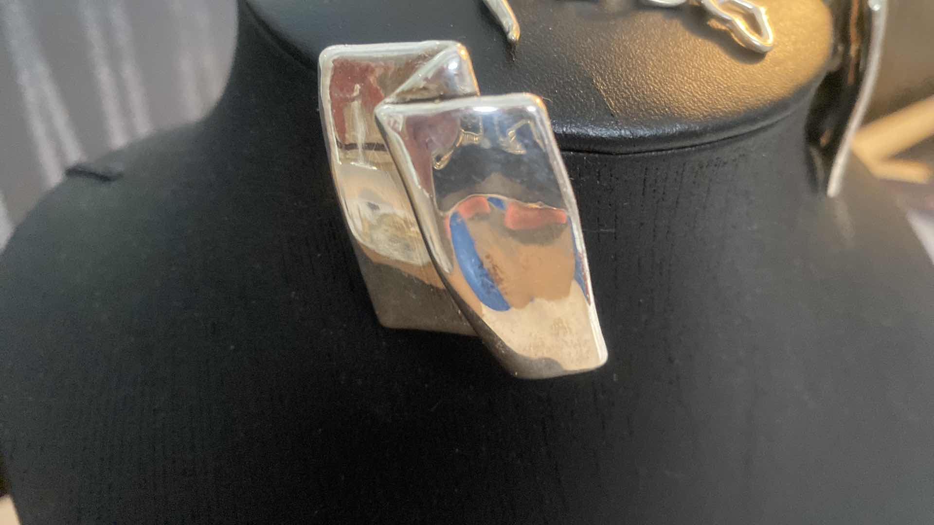 Photo 1 of ISRAELI SILVER EARRINGS AND RING, UNBRANDED SILVER BRACELET