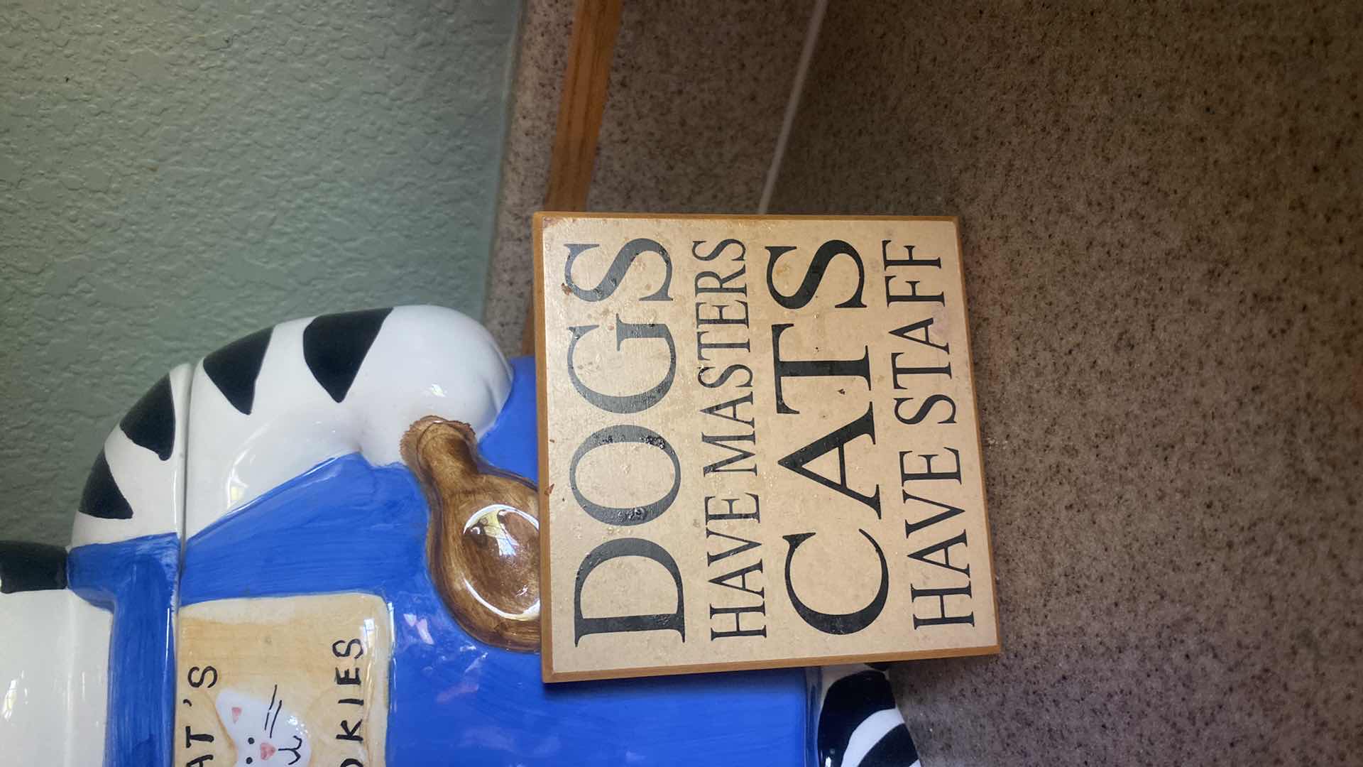 Photo 1 of CAT COOKIE JAR AND COASTERS