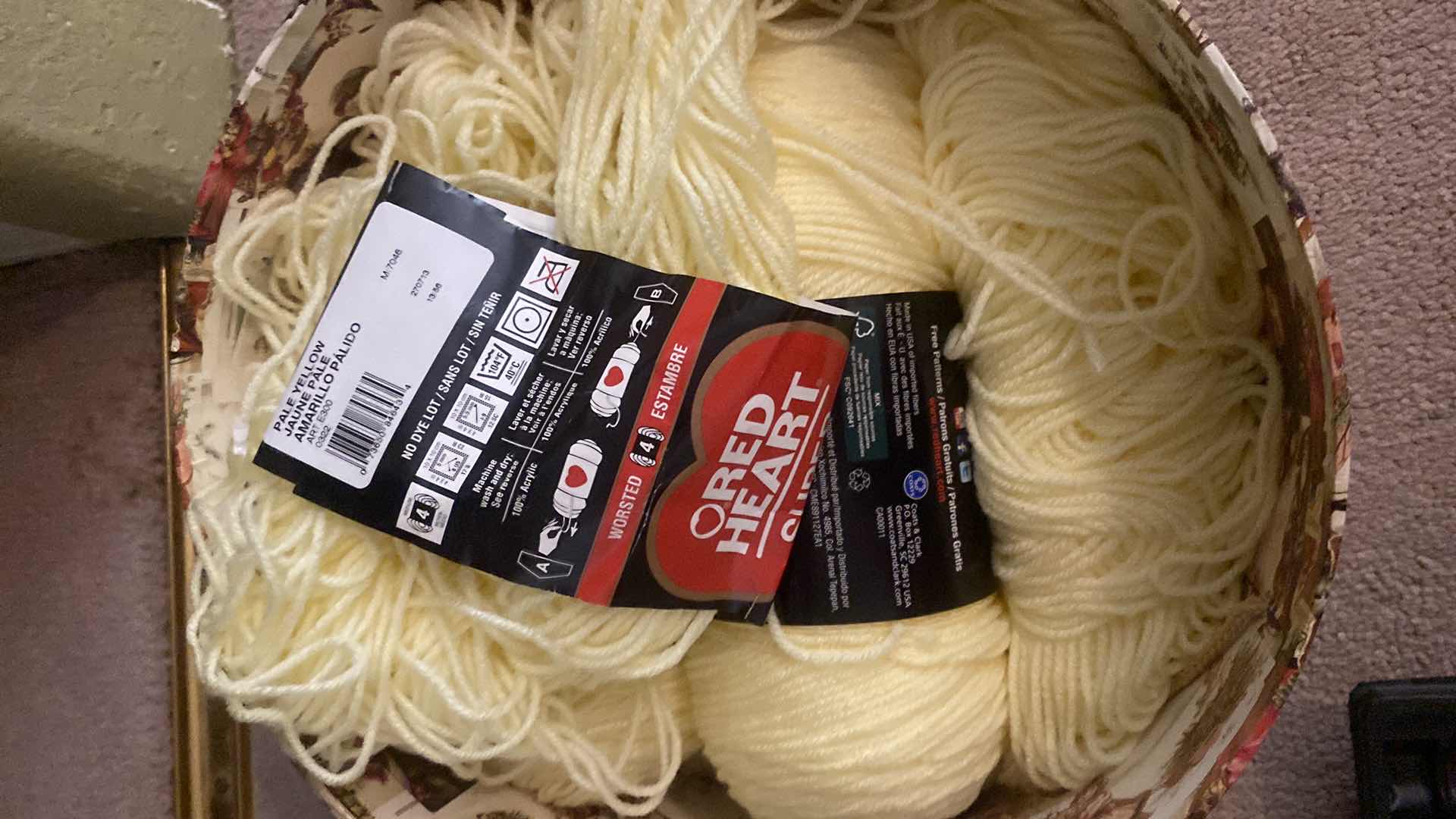 Photo 1 of ART SUPPLIES AND BOX OF YARN