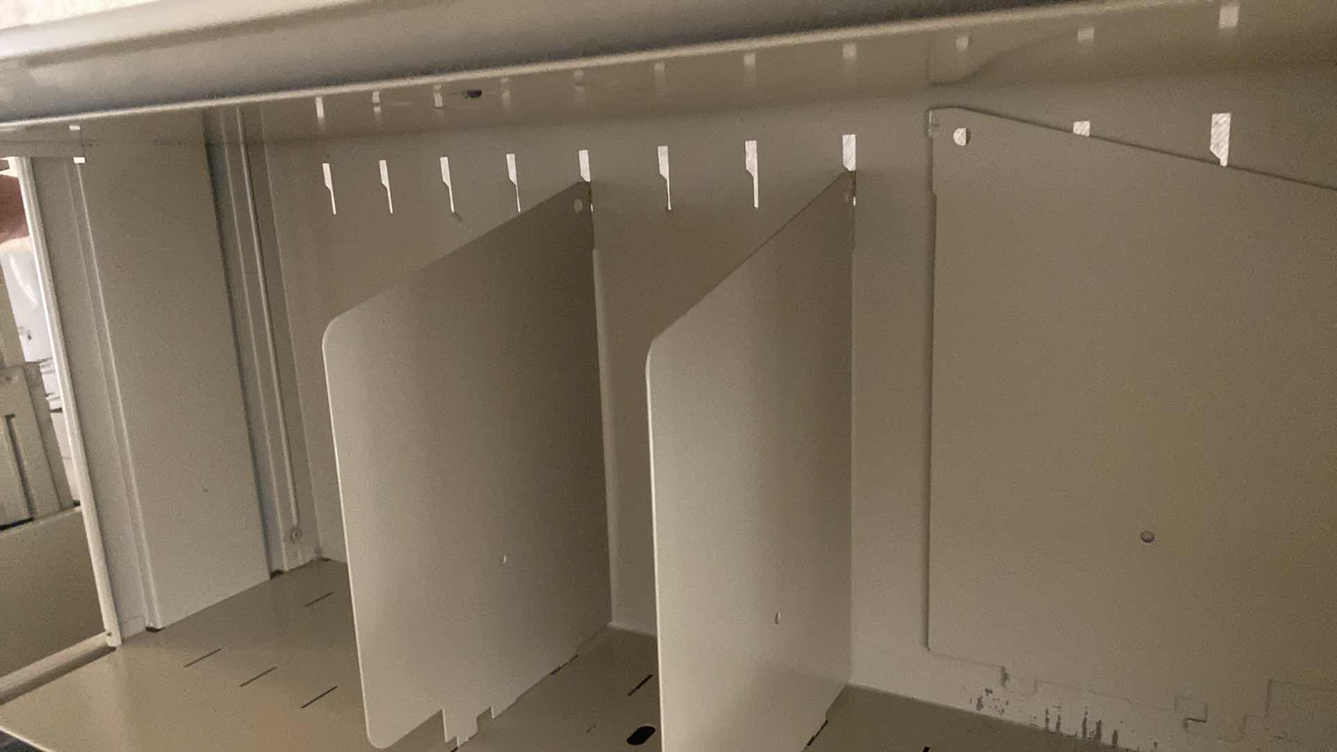 Photo 1 of 4 DRAWER FILE CABINET WITH POWER STRIP & KEYS 30“ x 14 1/2“ H 52”