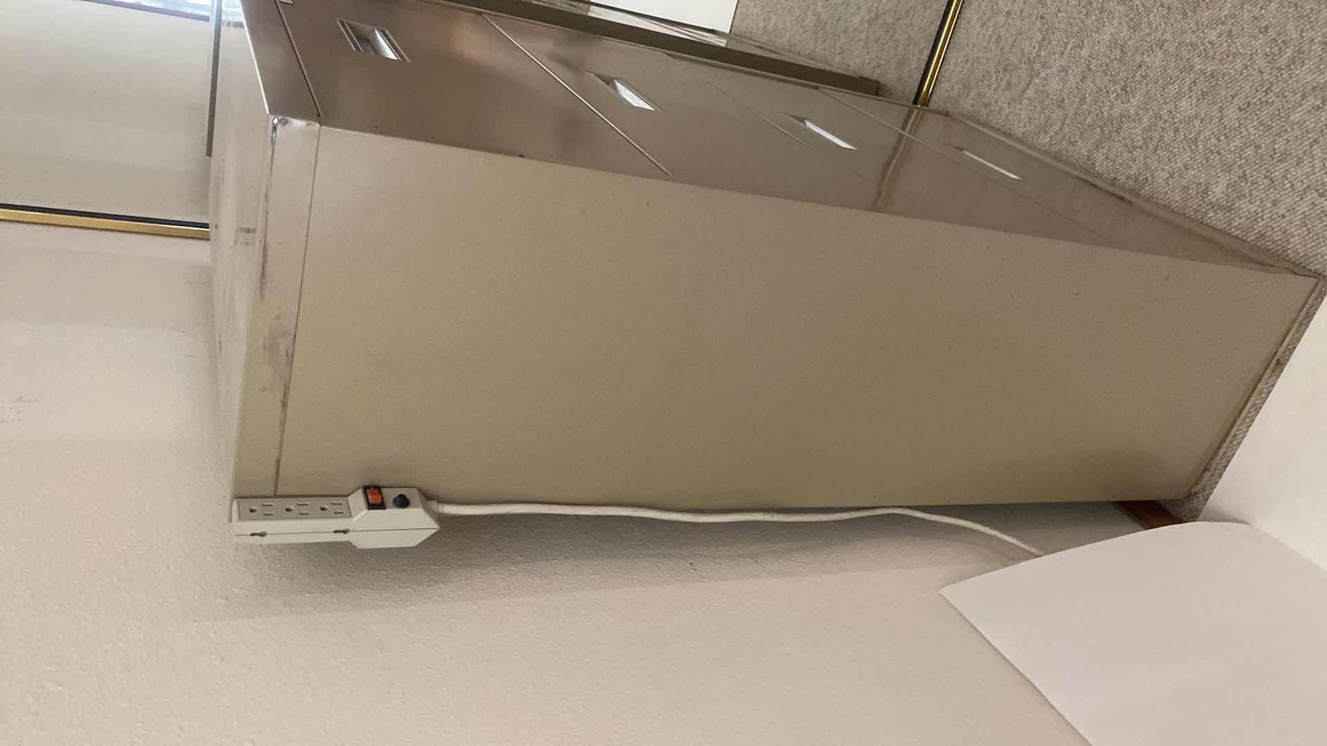 Photo 1 of 4 DRAWER FILE CABINET WITH POWER STRIP & KEYS 30“ x 14 1/2“ H 52”