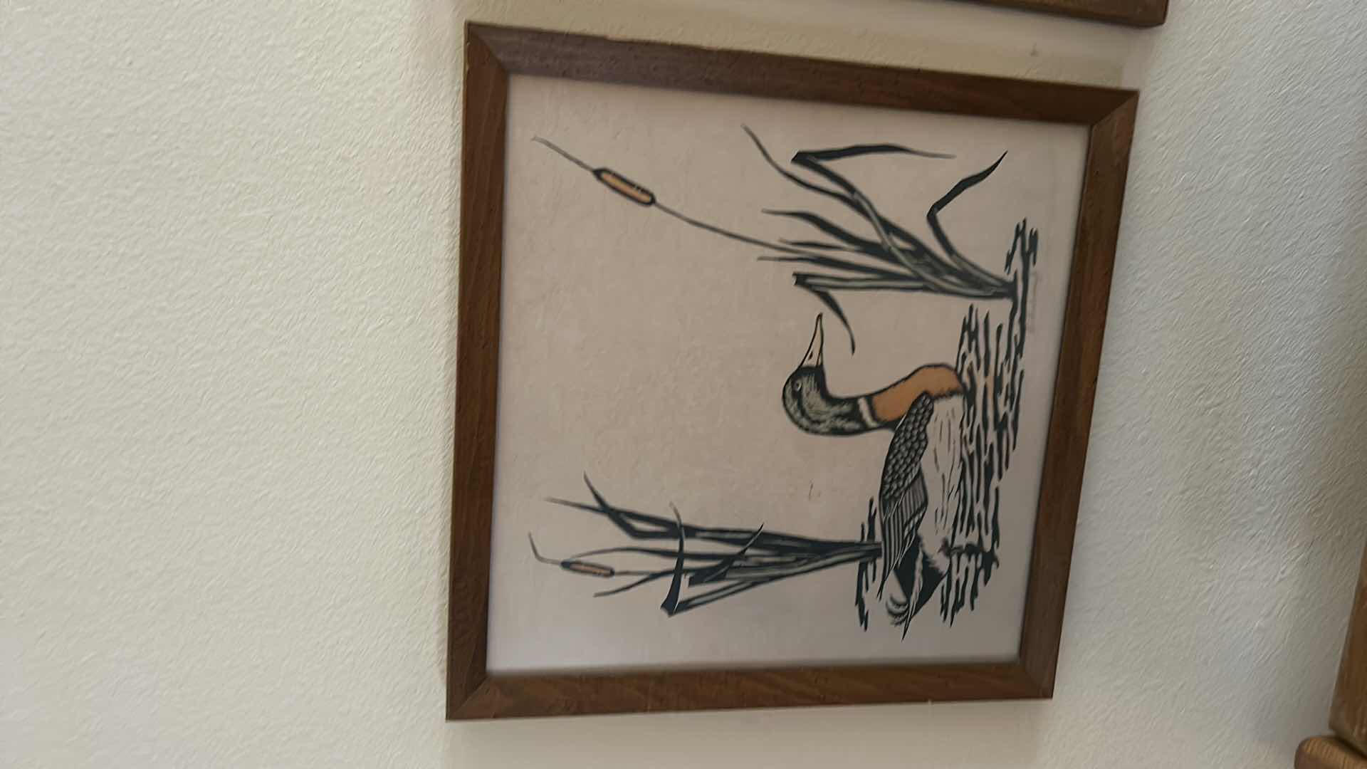 Photo 1 of 4 PC VINTAGE FRAMED “DUCK” ARTWORK (LARGEST 16” x 24.5”