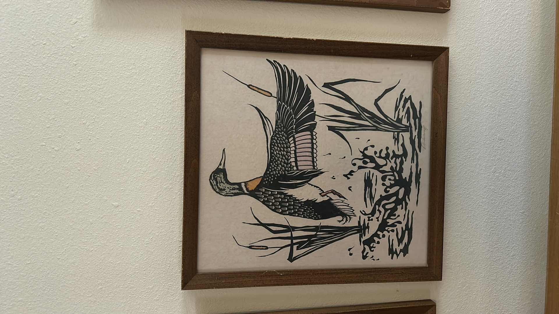 Photo 1 of 4 PC VINTAGE FRAMED “DUCK” ARTWORK (LARGEST 16” x 24.5”