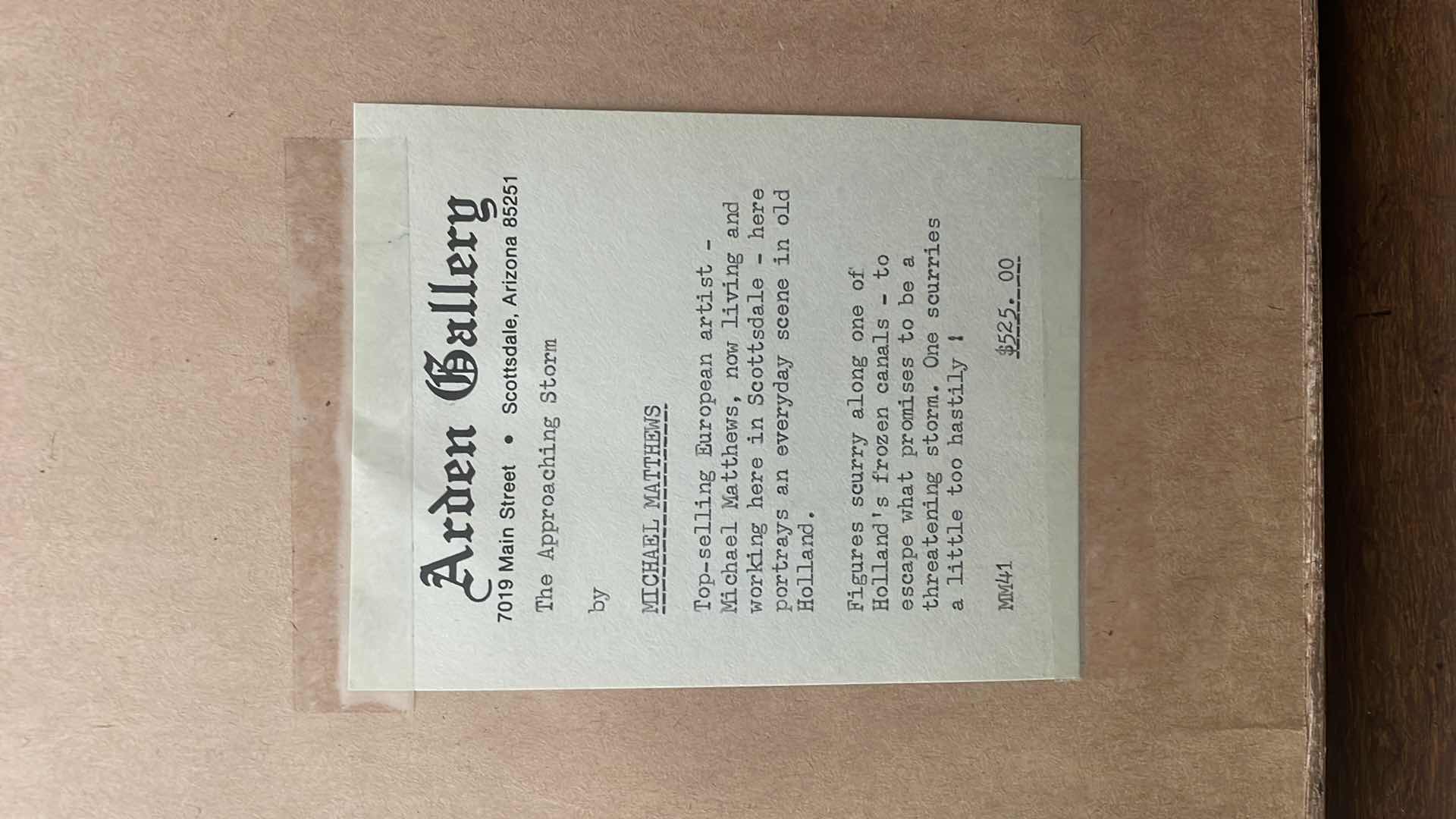 Photo 1 of FRAMED SIGNED  “THE APPROACHING STORM “ ARTWORK BY MICHAEL MATTHEWS 22" x15"