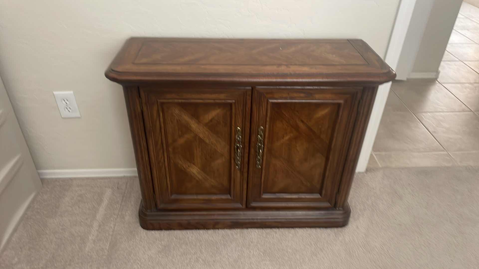 Photo 1 of WOOD 2 SHELF CABINET 28" X 13" X  36"