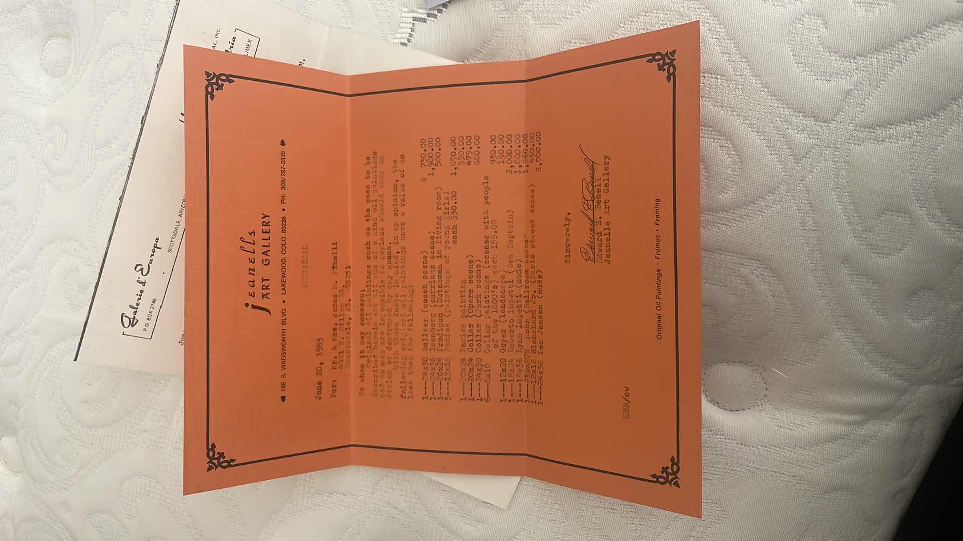 Photo 1 of FRAMED J. COLLAR 1800'S LADIES PAINTING ARTWORK, UNFRAMED 8" x10"  WITH VELVET FRAME 15" x13" , ESTIMATED VALUE FROM JUNE 1983 FOR $155