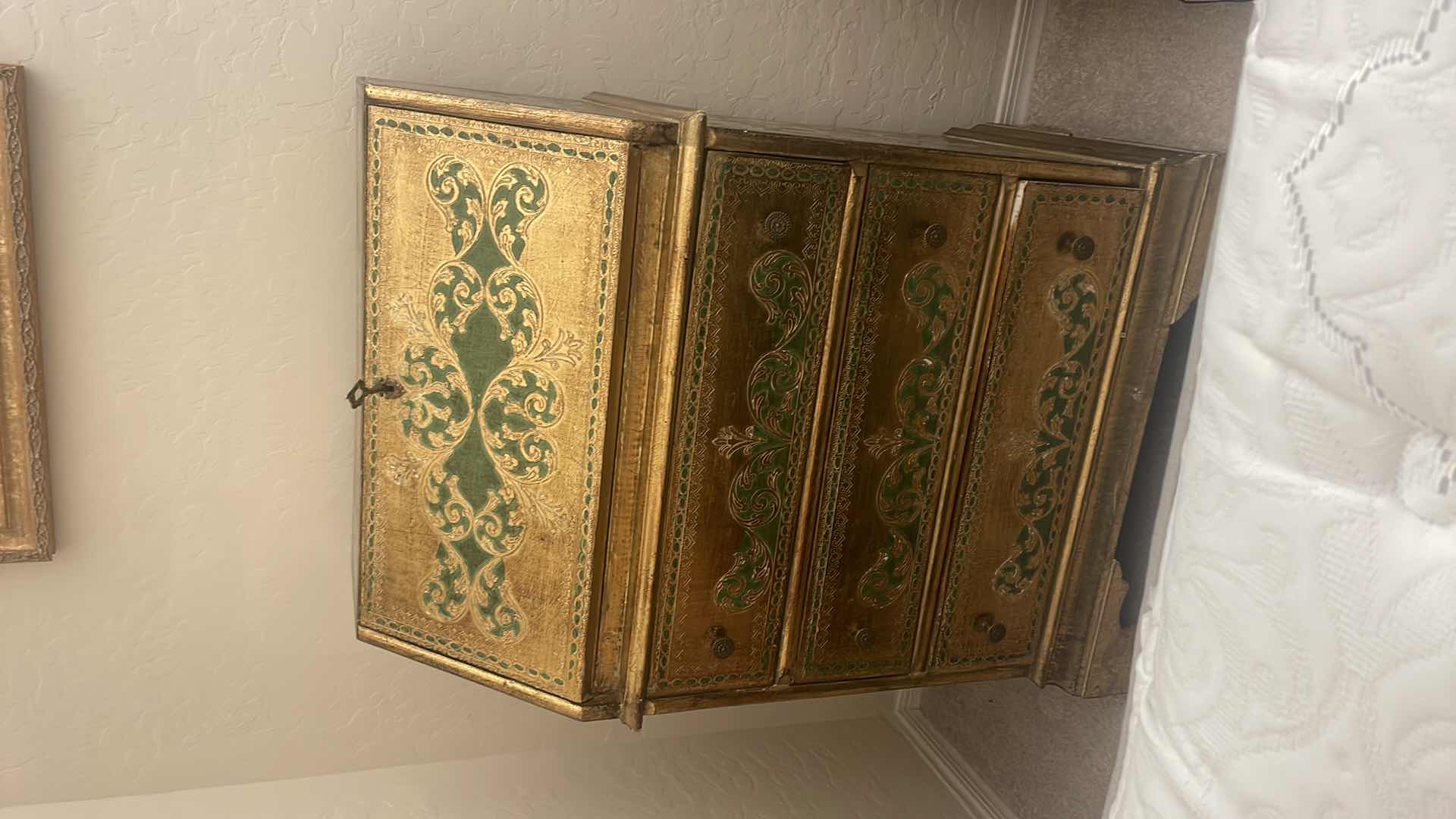 Photo 1 of GOLDEN SIDE TABLE 34" x 16" X 23"