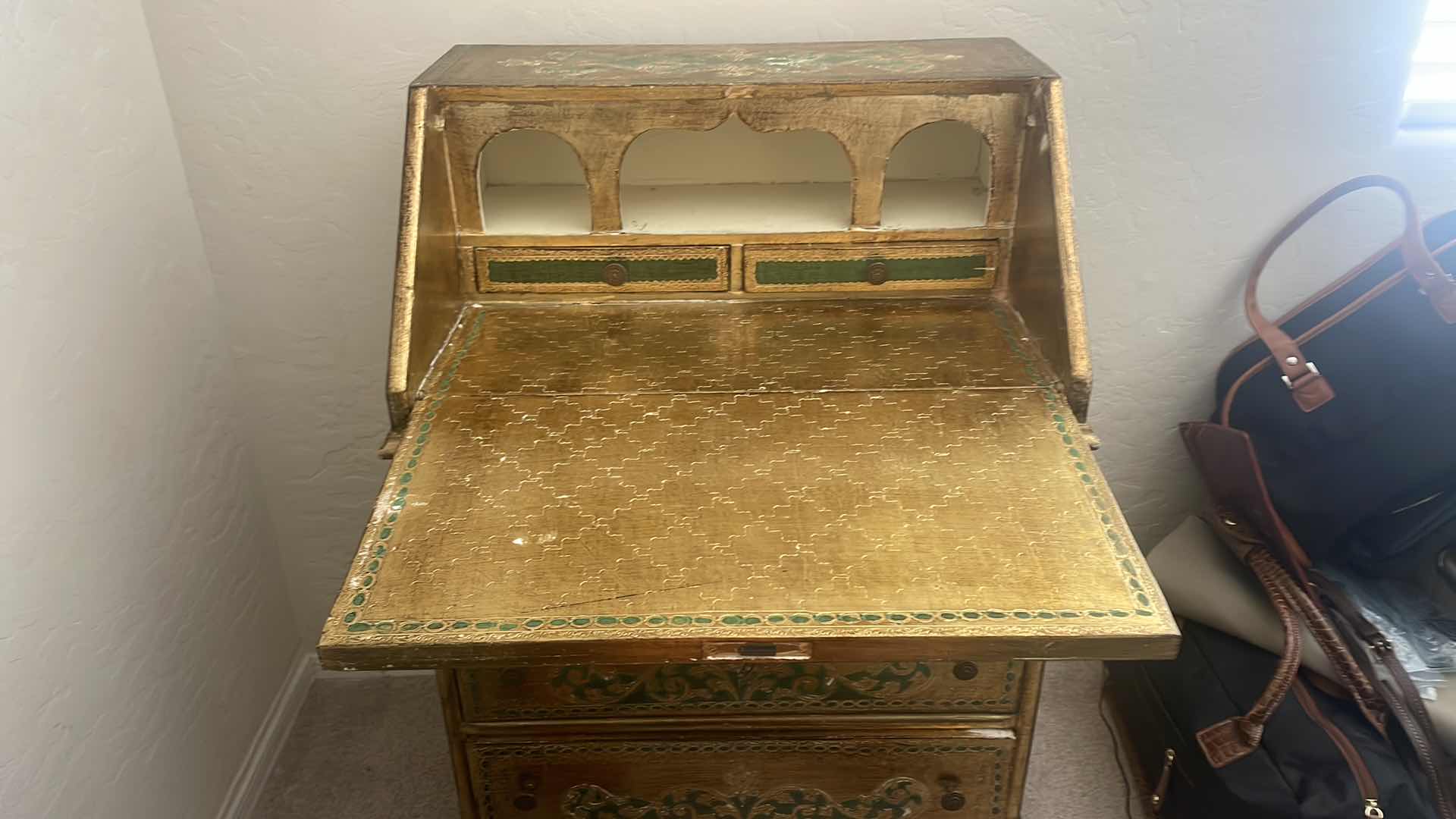 Photo 1 of GOLDEN SIDE TABLE 34" x 16" X 23"