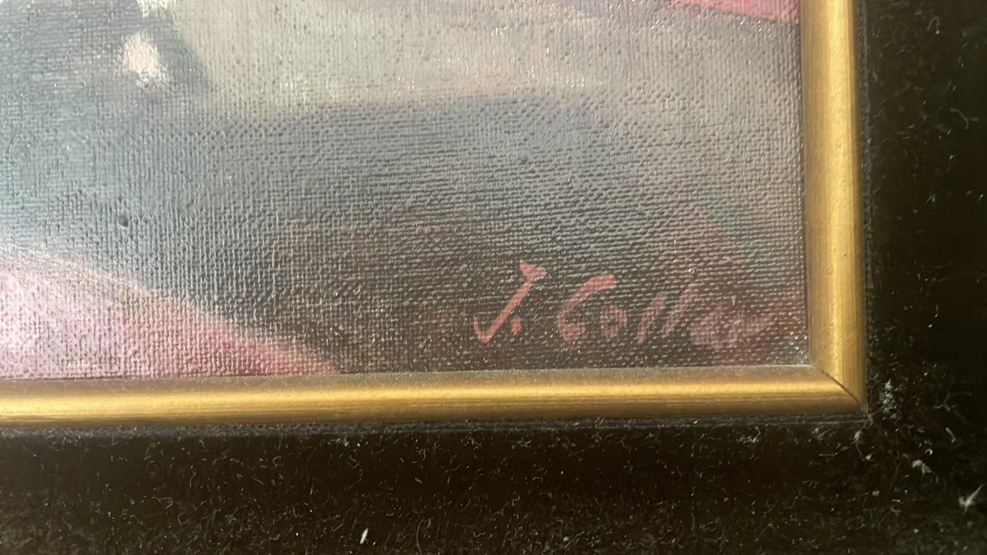 Photo 1 of FRAMED J. COLLAR 1800'S LADIES PAINTING ARTWORK, UNFRAMED 8" x10"  WITH VELVET FRAME 15" x13" , ESTIMATED VALUE FROM JUNE 1983 FOR $155