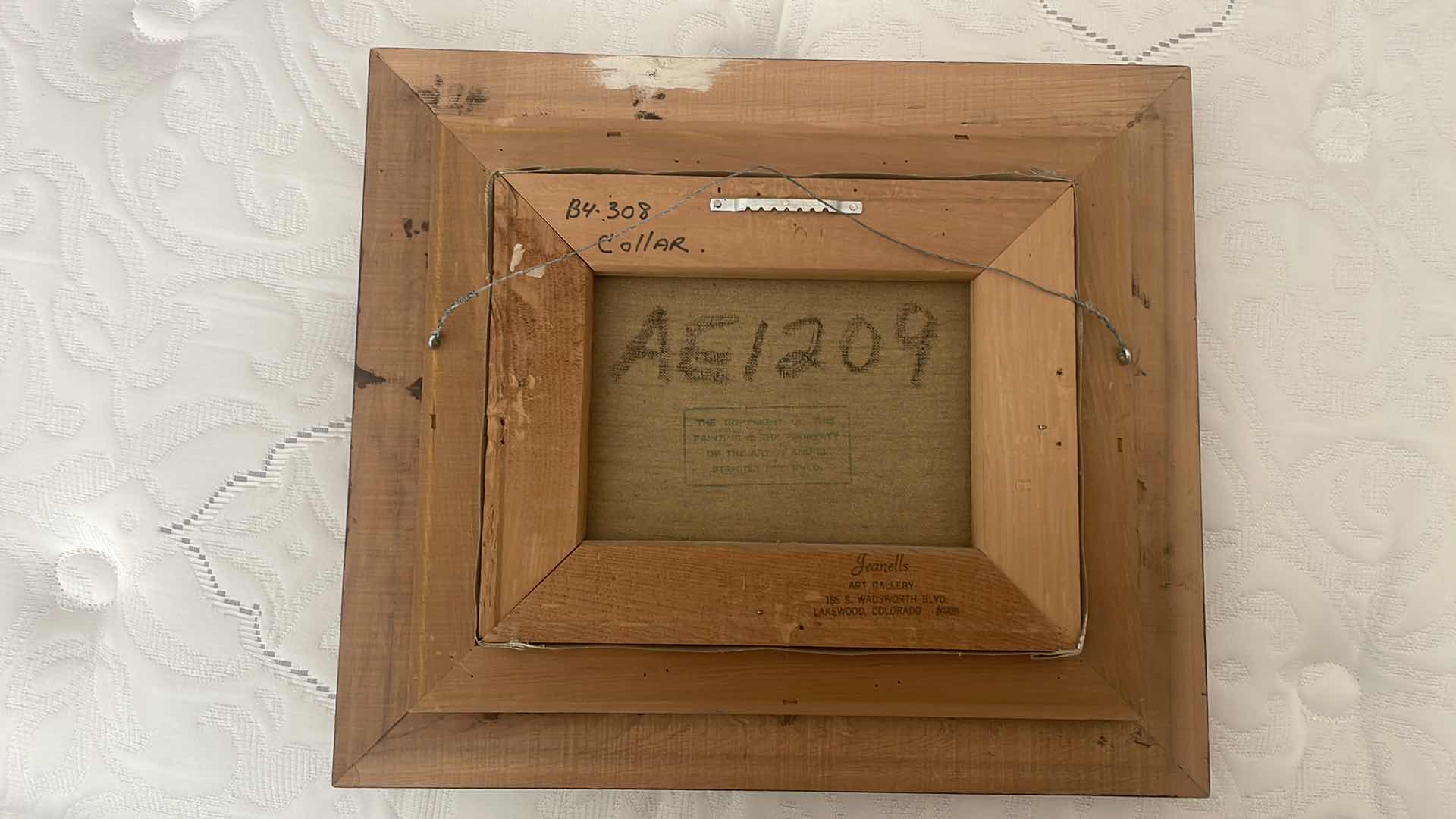 Photo 1 of FRAMED J. COLLAR 1800'S LADIES PAINTING ARTWORK, UNFRAMED 8" x10"  WITH VELVET FRAME 15" x13" , ESTIMATED VALUE FROM JUNE 1983 FOR $155