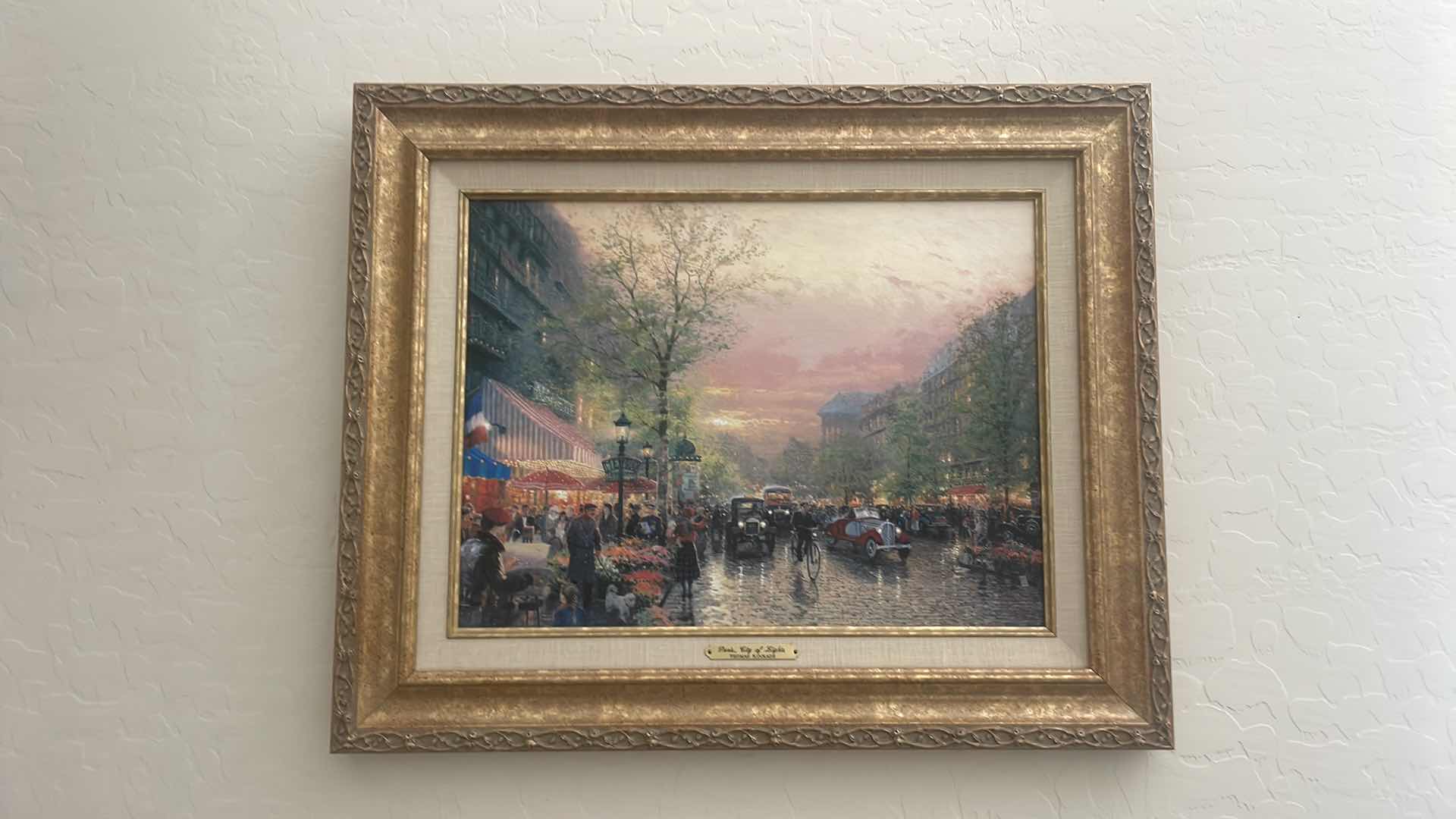 Photo 1 of THOMAS KINKADE PARIS CITY OF LIGHTS FRAMED ARTWORK 21x18