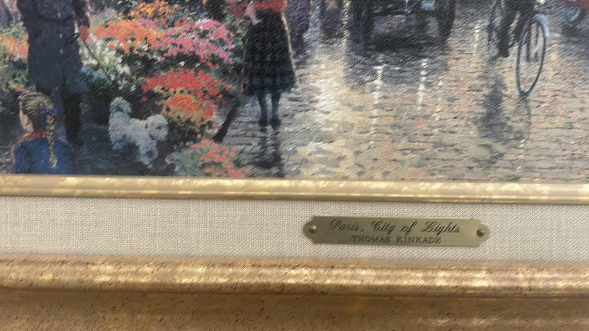 Photo 1 of THOMAS KINKADE PARIS CITY OF LIGHTS FRAMED ARTWORK 21x18