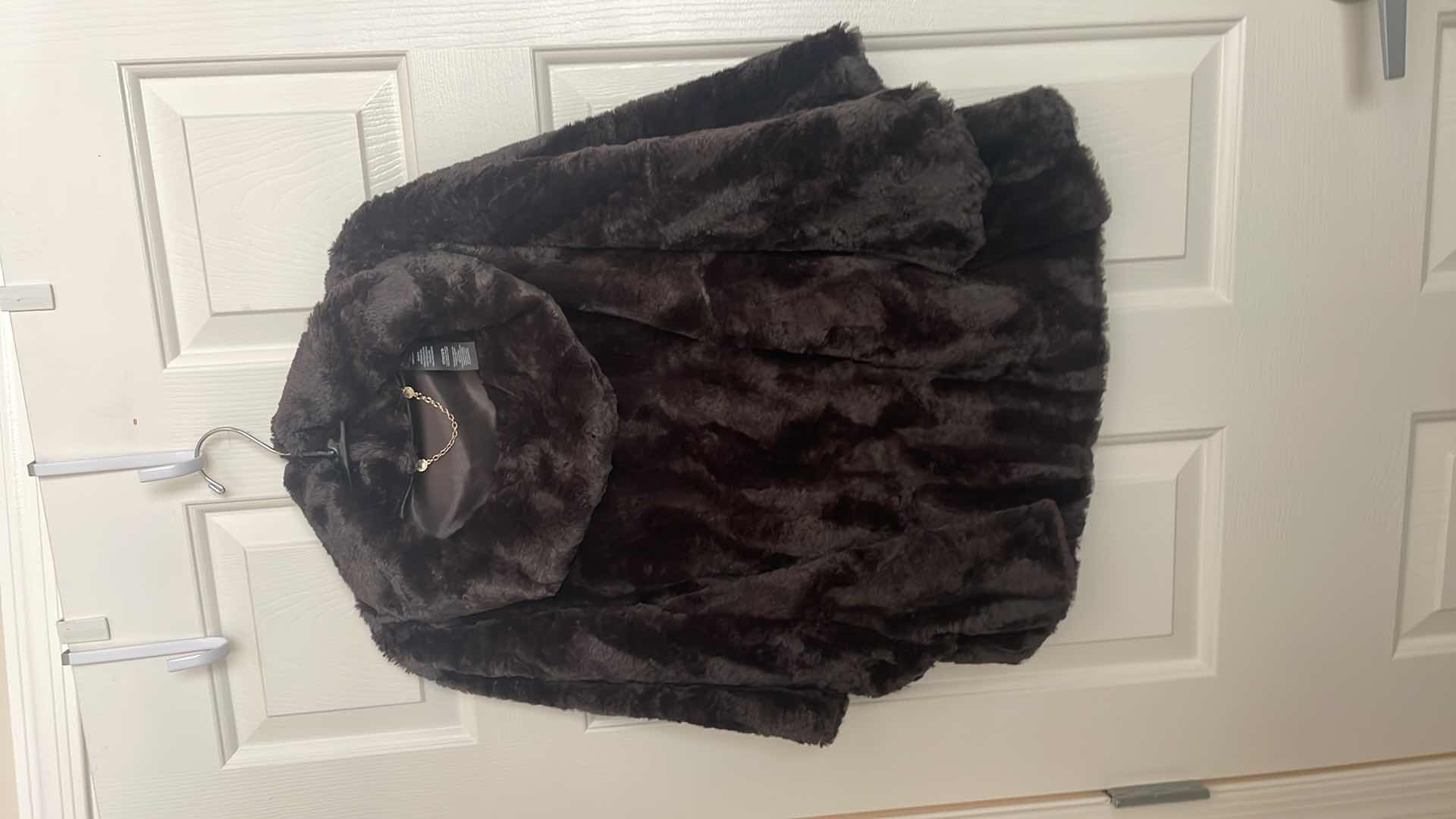 Photo 1 of CHICOS FAUX FUR CROP JACKET SIZE 3