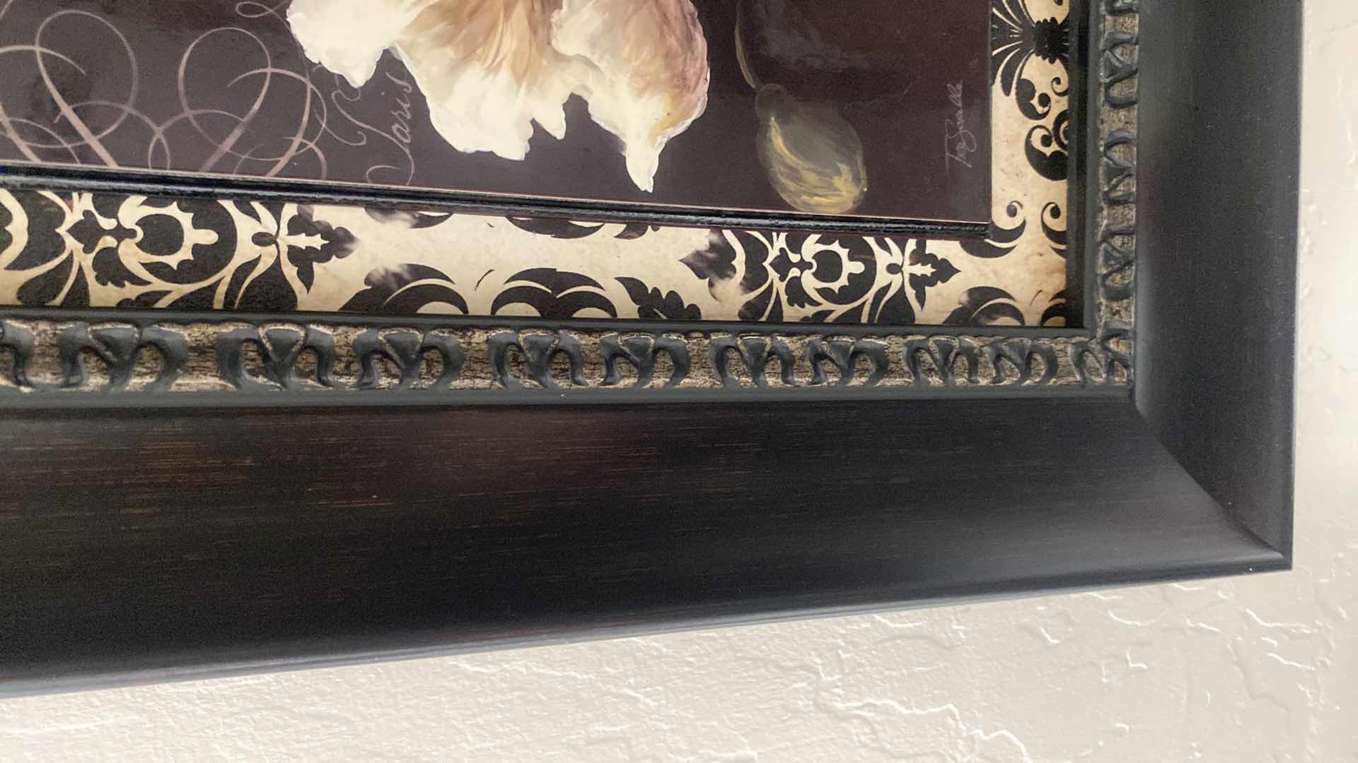 Photo 1 of 2-FRAMED FLORAL PLAQUES ARTWORK 17” x 17”