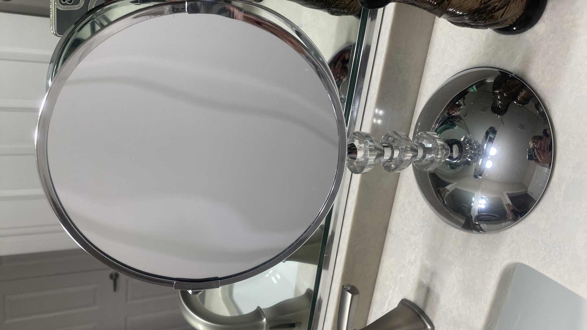 Photo 1 of 7-BATHROOM ACCESSORIES SOAP HOLDER TOOTHBRUSH HOLDER GLASS MAKEUP MIRROR