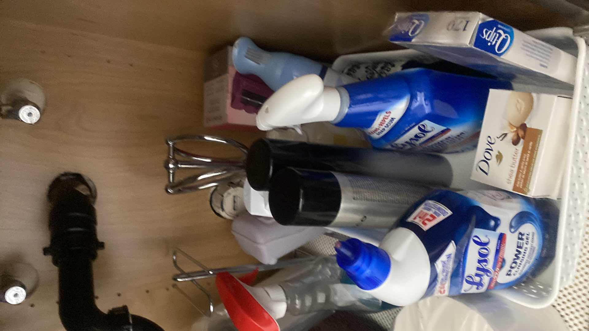 Photo 1 of CONTENTS IN BATH CABINET- TOWELS & CLEANING SUPPLIES