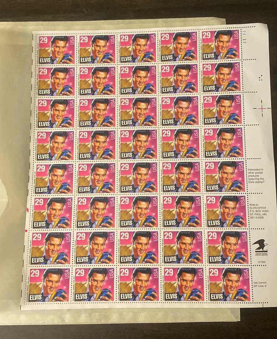 Photo 1 of 1-SHEET ELVIS .29cent COLLECTABLE STAMPS