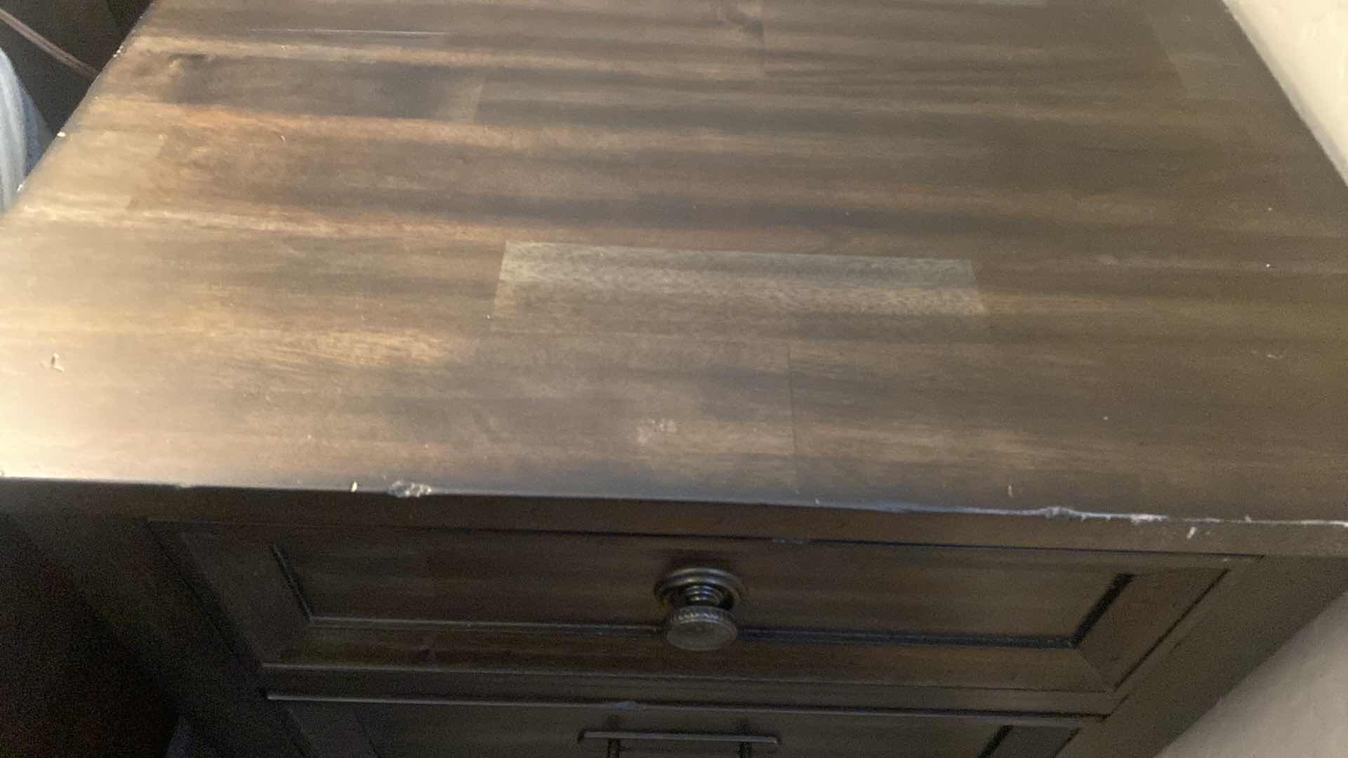Photo 1 of 2-DARK WOOD NIGHT STANDS WITH USB CHARGING 26” x 18” H26”