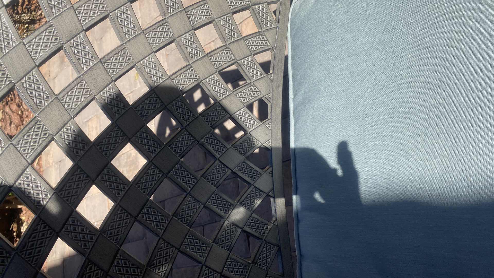 Photo 1 of GATHERCRAFT PREMIUM ALUMINUM SWIVEL DINING CHAIR WITH SAPPHIRE CUSHION (total of two chairs available, table sold separately)