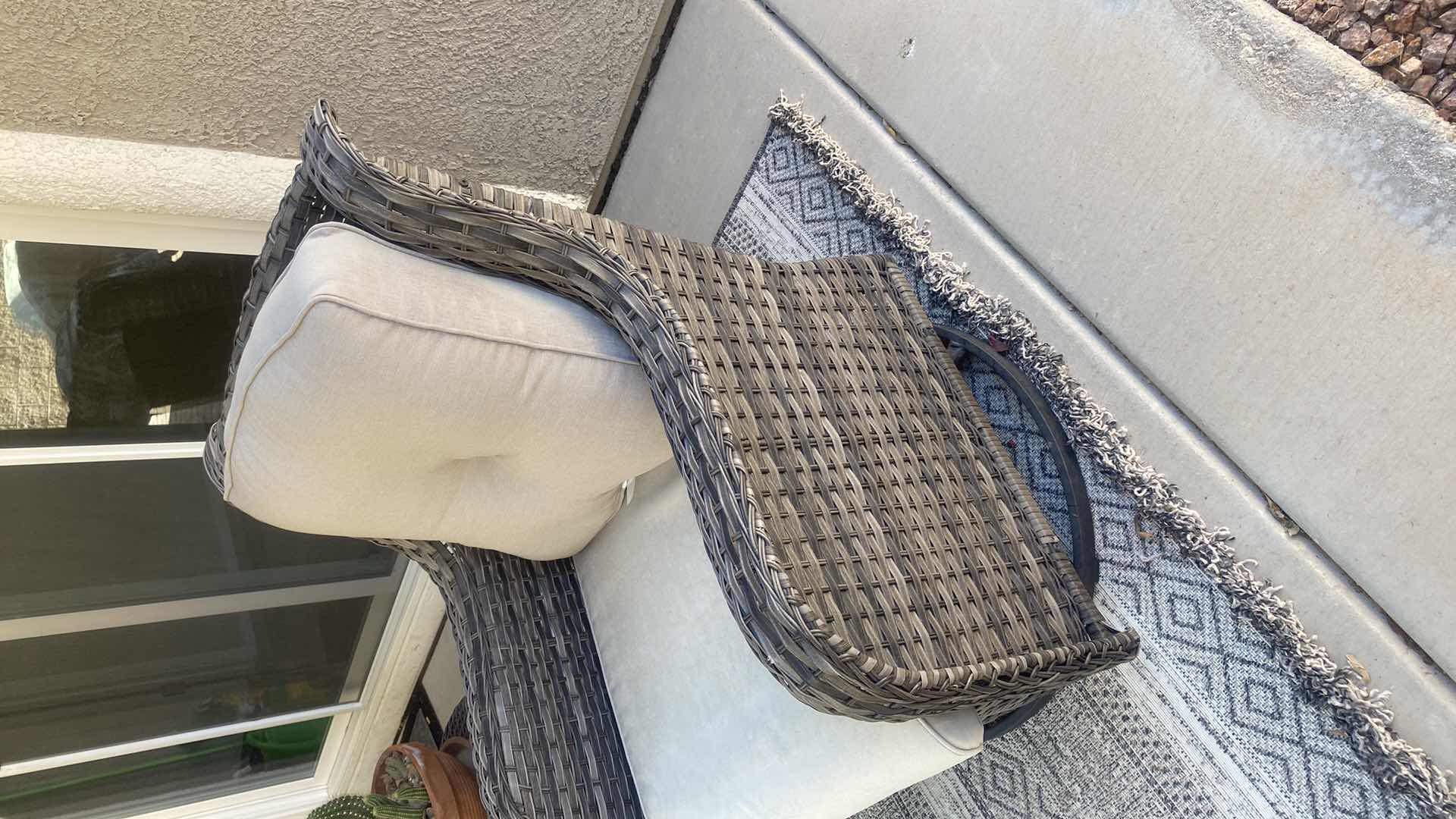 Photo 1 of RATTAN SWIVEL PATIO CHAIR WITH CUSHION (2 Available sold separately) chair cover included