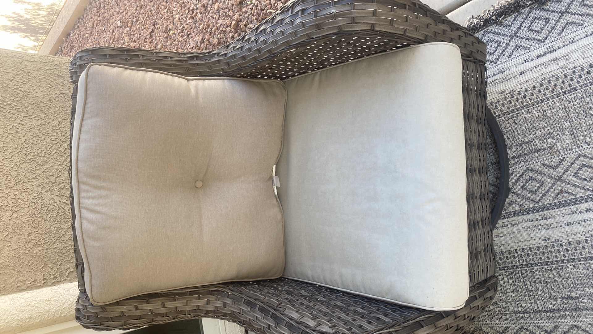 Photo 1 of RATTAN SWIVEL PATIO CHAIR WITH CUSHION (2 Available sold separately) chair cover included