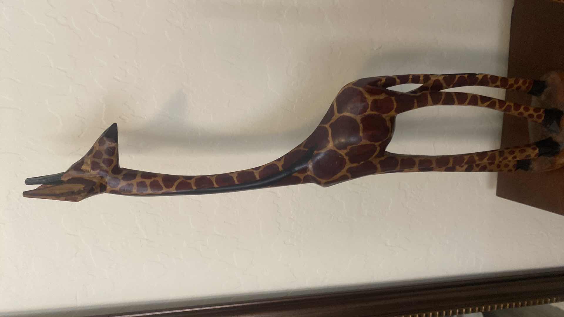 Photo 1 of 2-WOOD GIRAFFES TALLEST H23”
