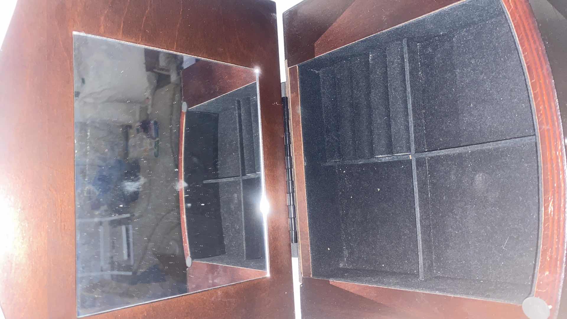 Photo 1 of DARK WOOD JEWELRY CABINET 13” x 10” H40”