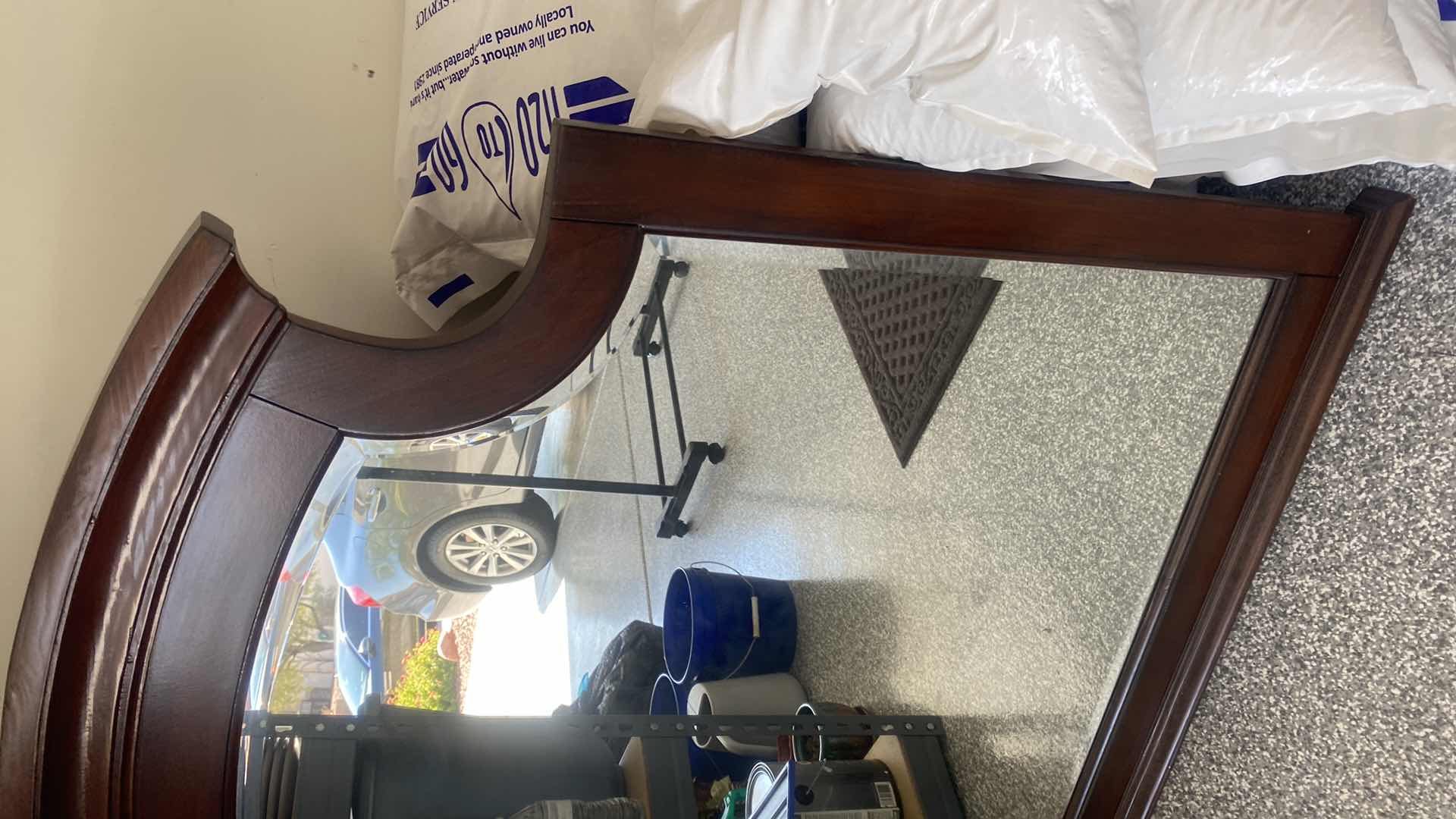 Photo 1 of WOOD FRAMED BEVELED MIRROR FOR DRESSER WITH WOOD TO ATTACH 40” x 44 1/2”