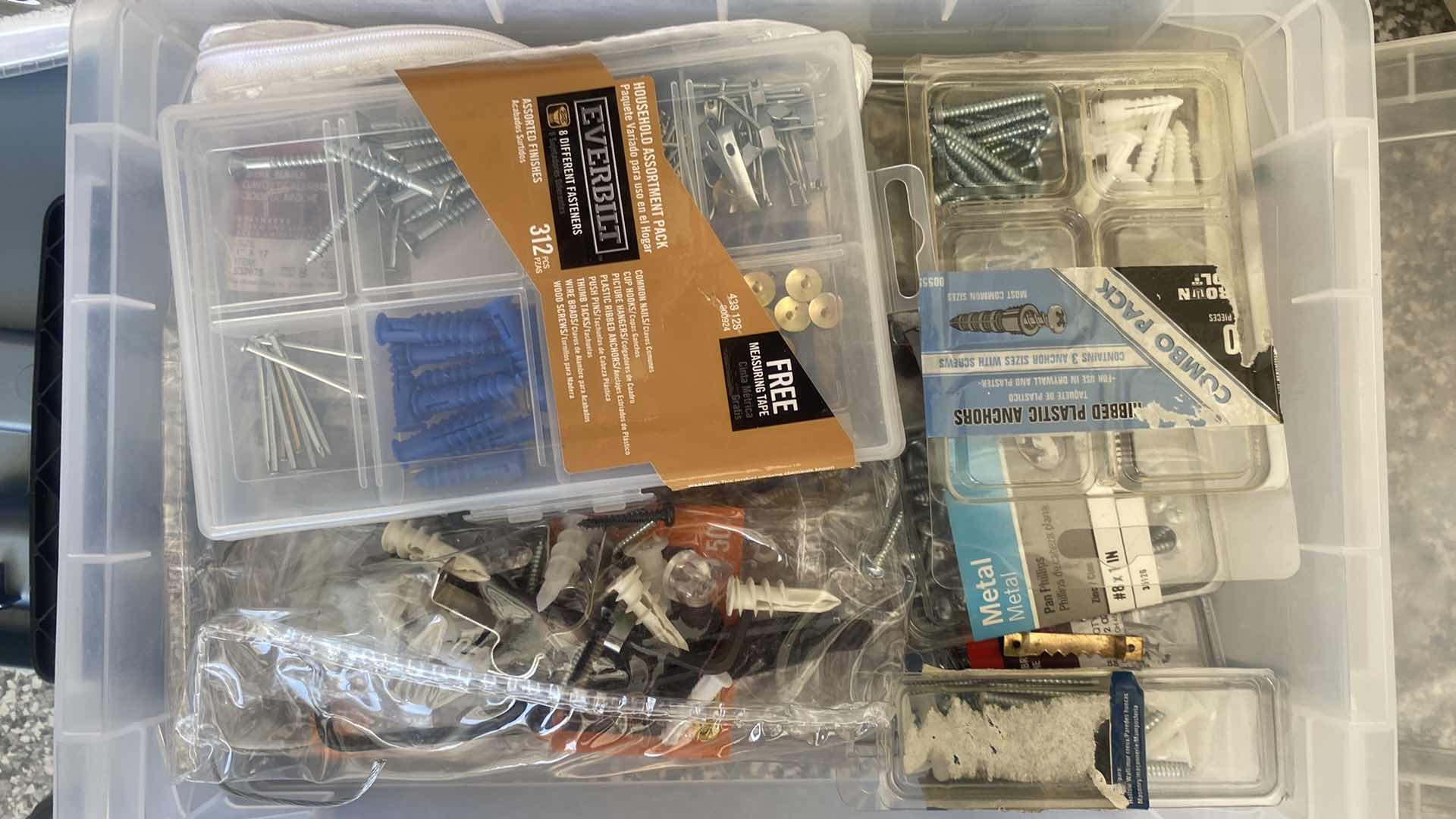 Photo 1 of SHELF IN GARAGE - ELECTRICAL FASTENERS STAPLER & MORE